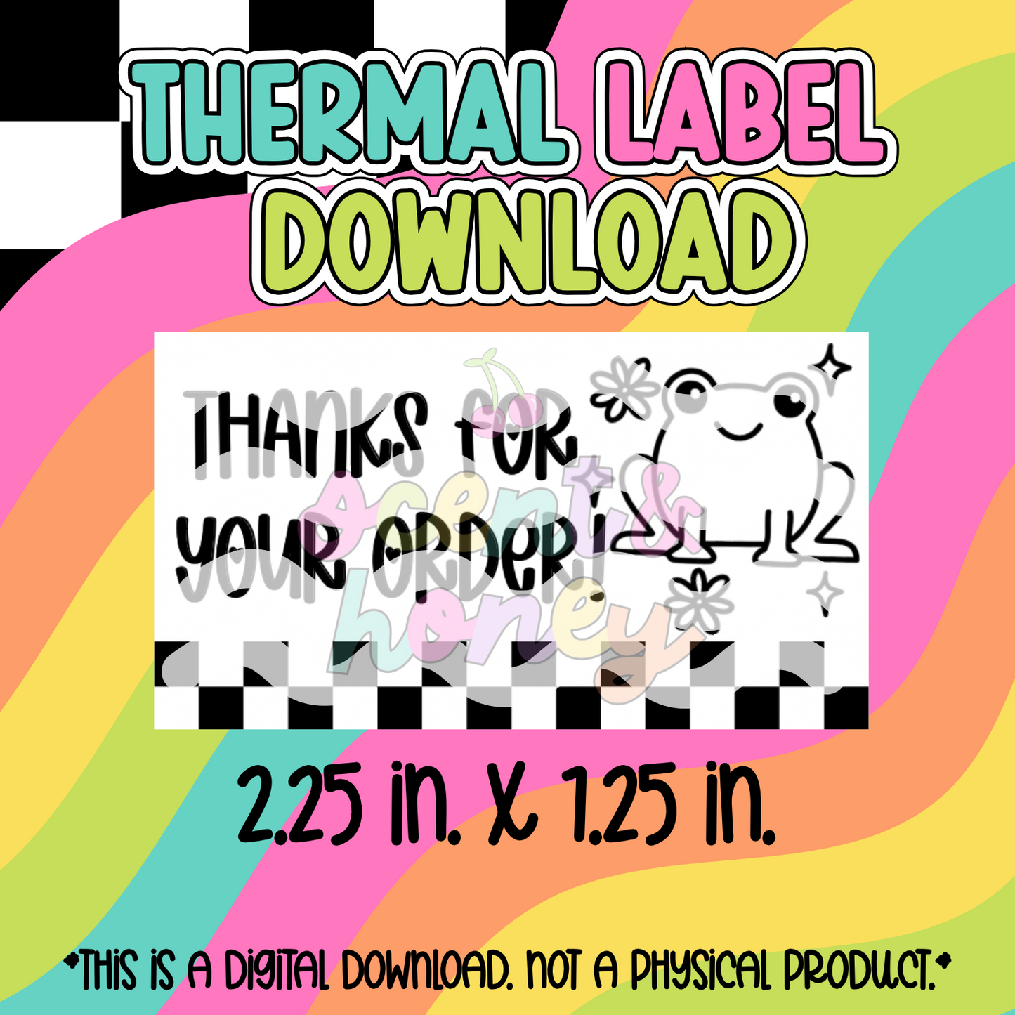 Froggy Thanks Thermal Label