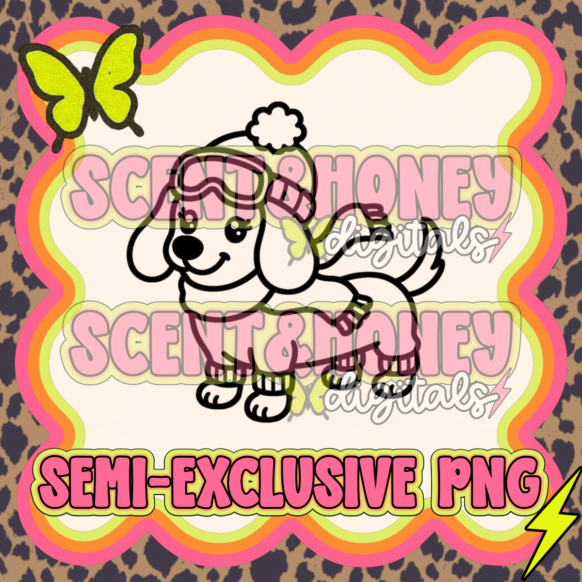 **SEMI-EXCLUSIVE** Winter Wiener Dog PNG