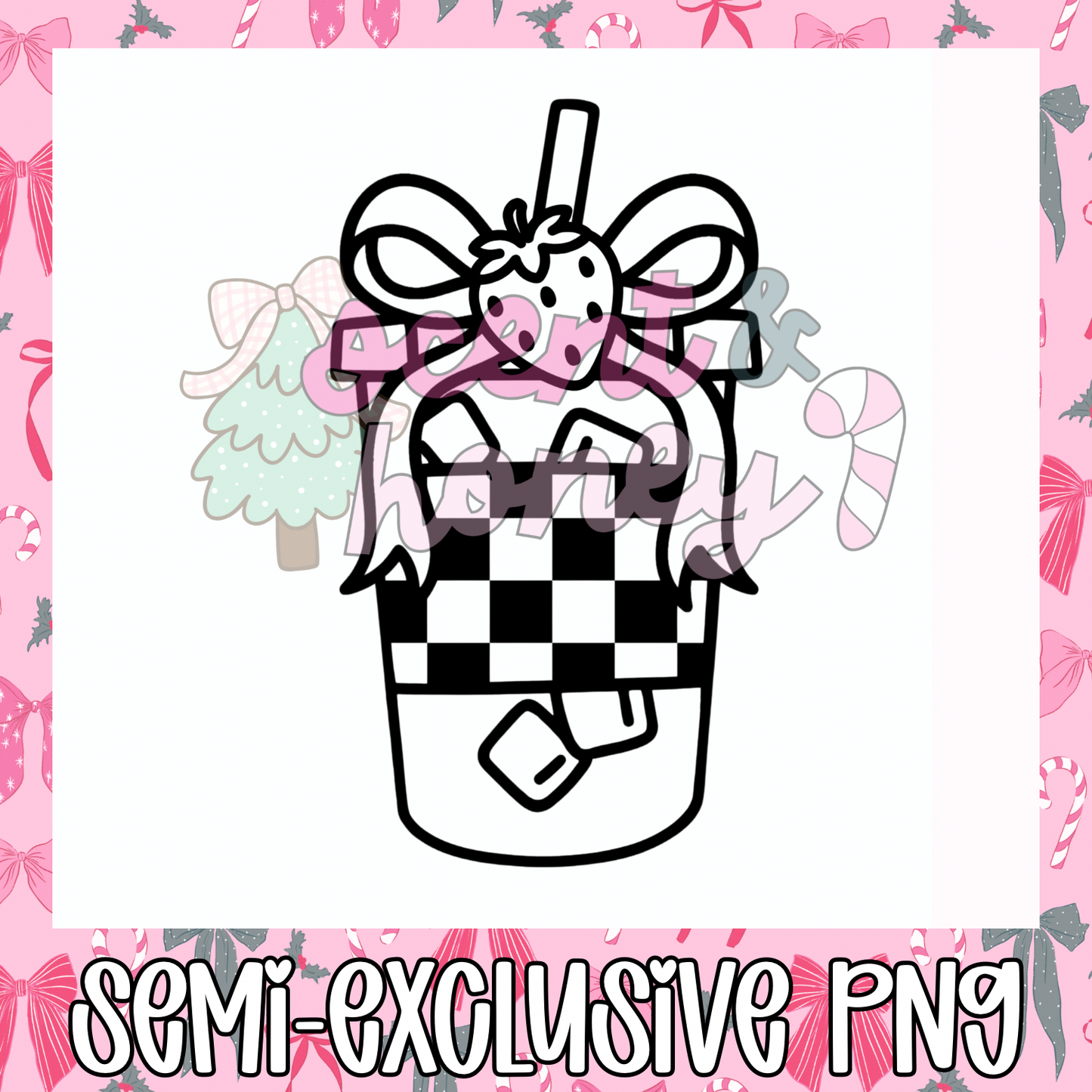 **SEMI-EXCLUSIVE** Strawberry Bow Coffee PNG