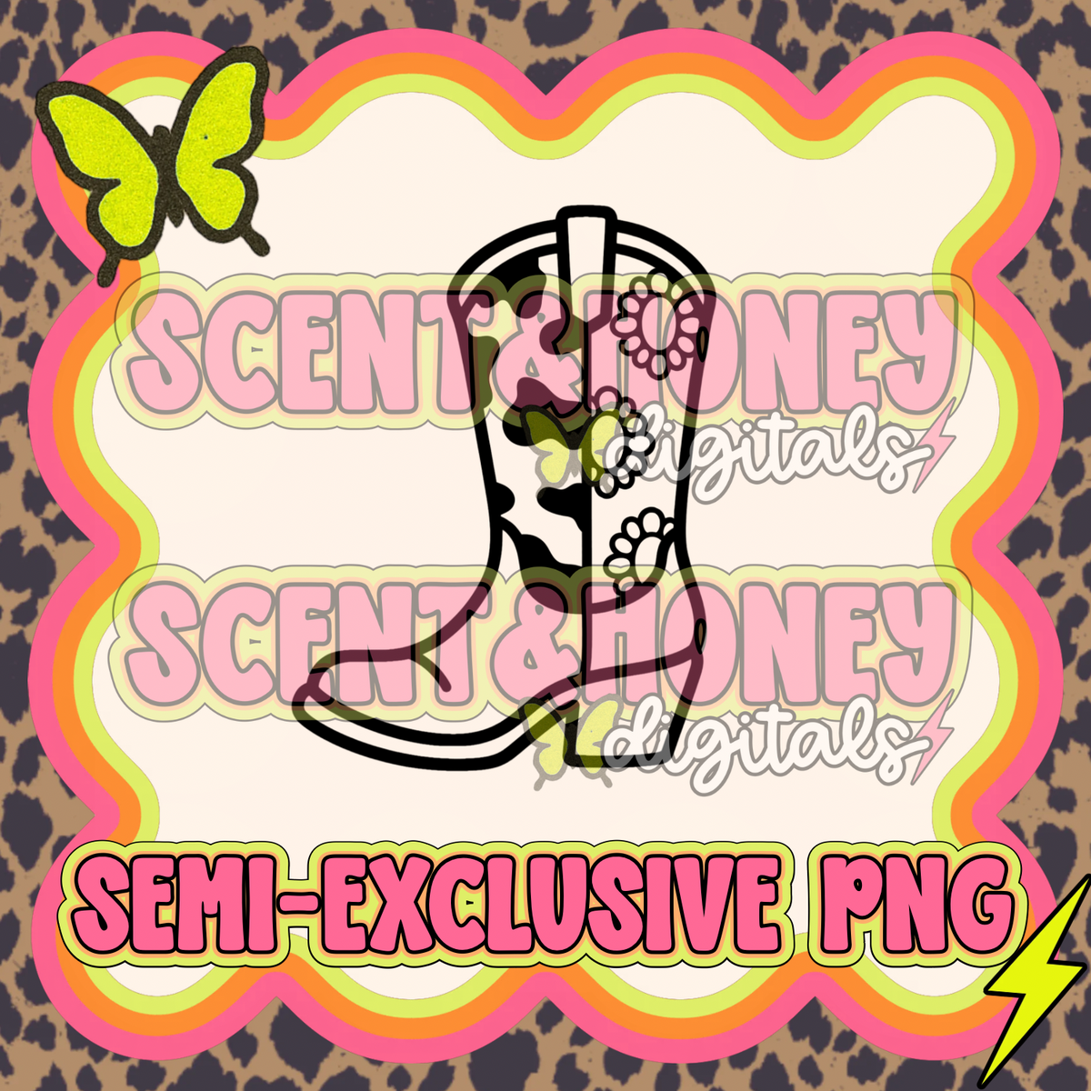**SEMI-EXCLUSIVE** Punchy Cowgirl Boot PNG