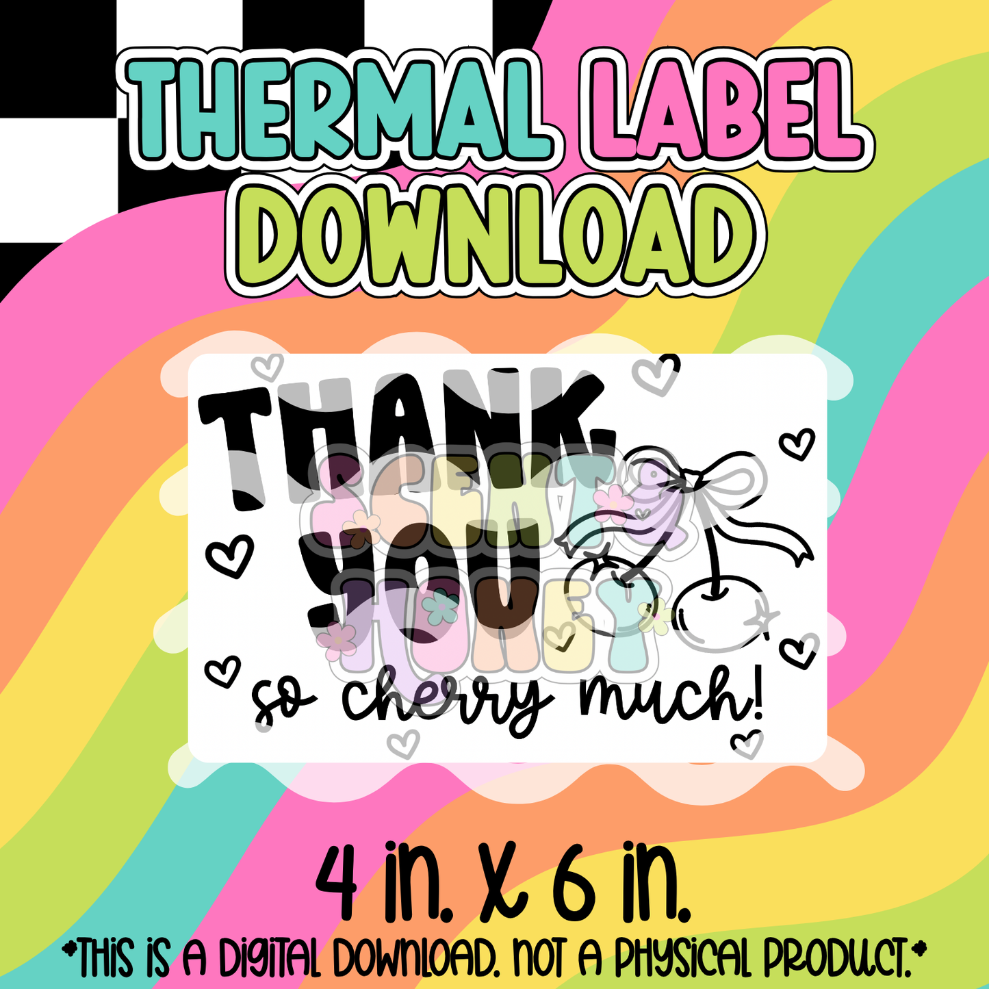 Thank You So Cherry Much! Thermal Label