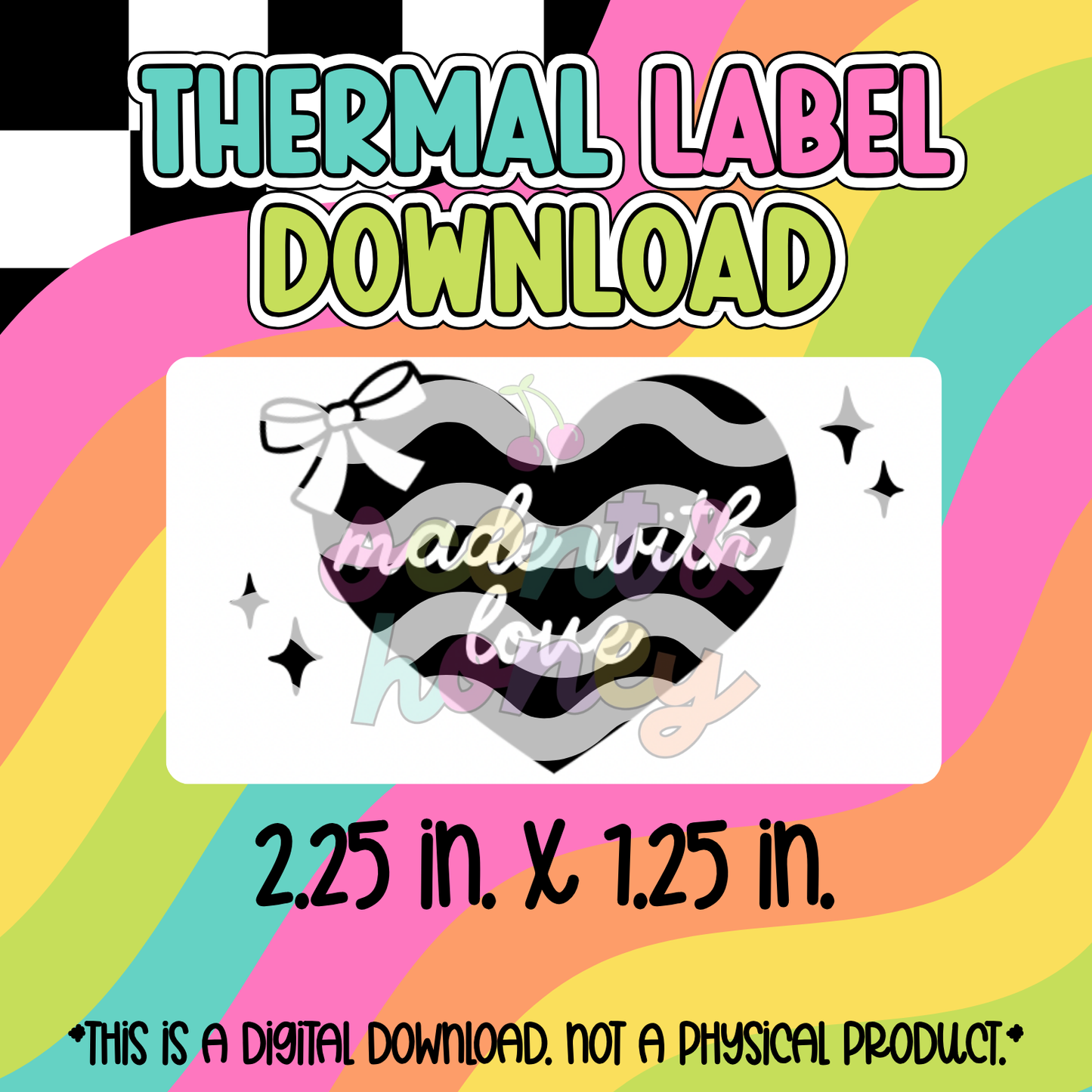 Made with Love Thermal Label