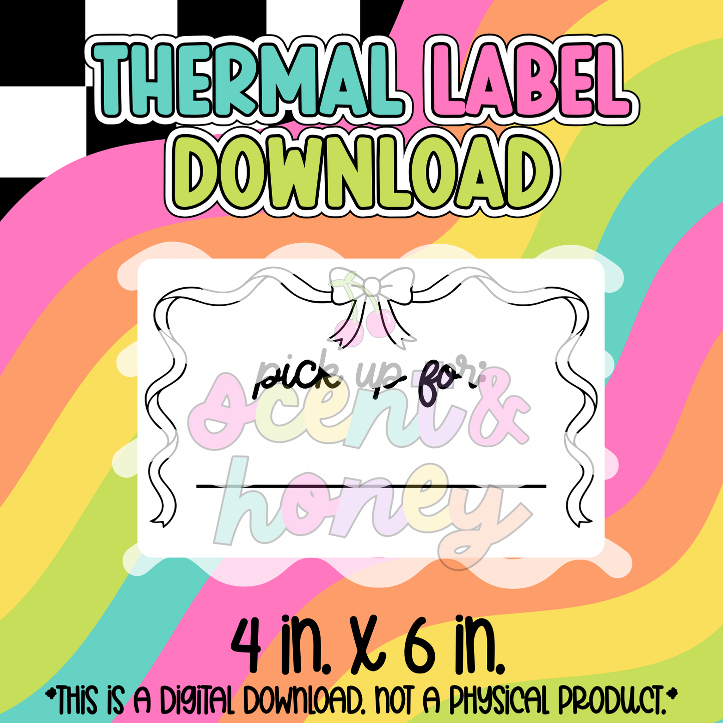 Pick Up For Bow (4x6) Thermal Label