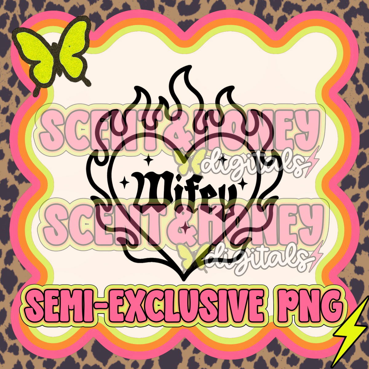 **SEMI-EXCLUSIVE** Wifey Flaming Heart PNG
