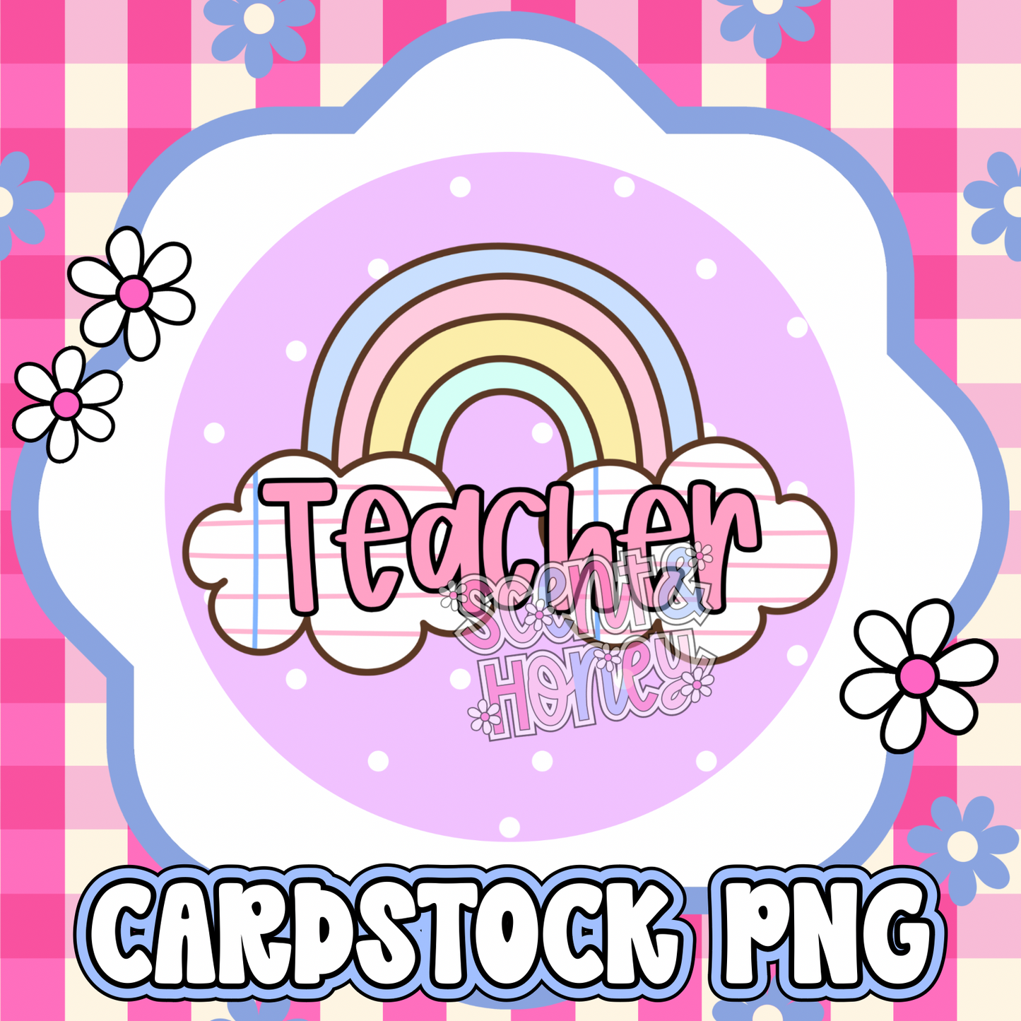 Teacher Rainbow Cardstock PNG