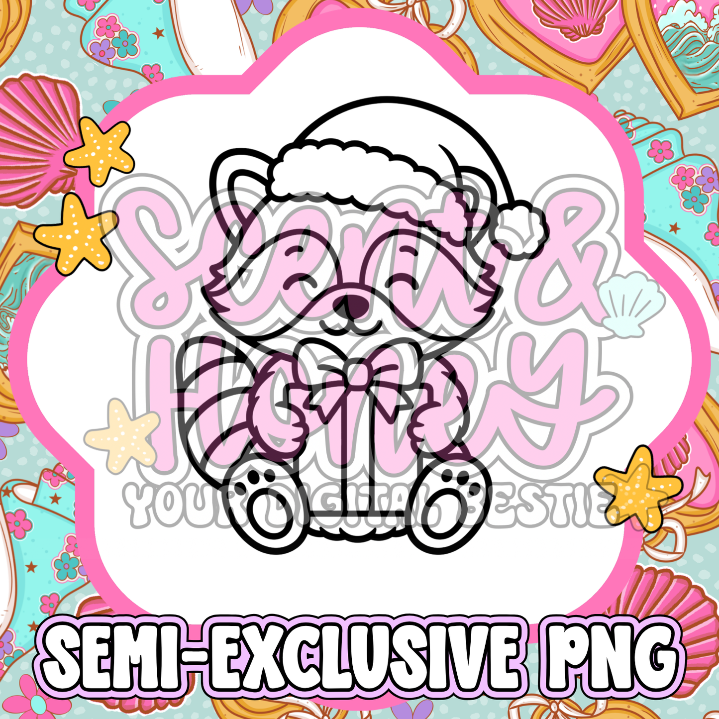 **SEMI-EXCLUSIVE** Christmas Present Raccoon PNG
