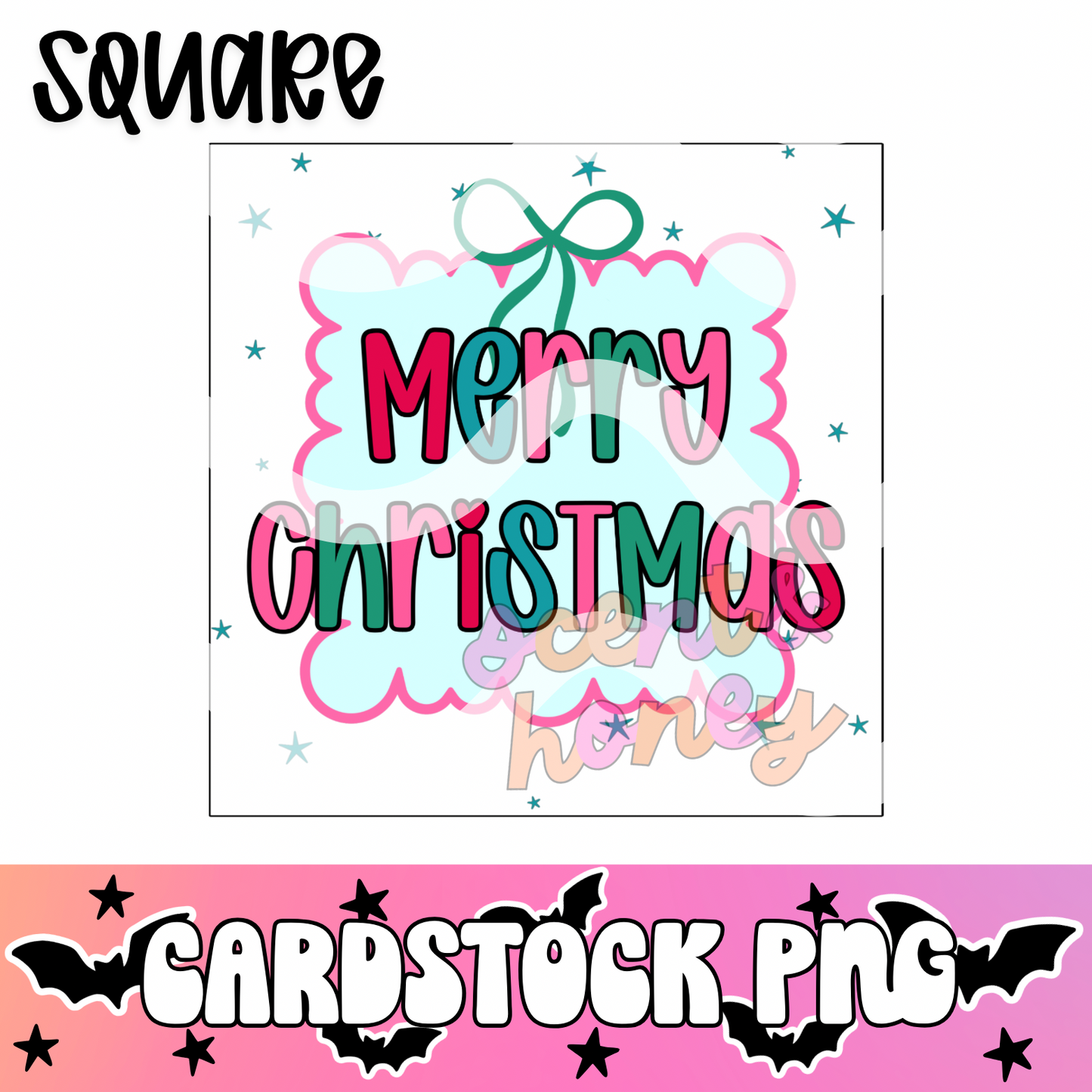 Merry Christmas (Square) Cardstock PNG
