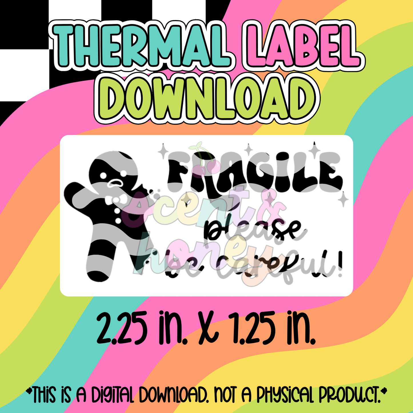 Fragile Gingerbread Thermal Label
