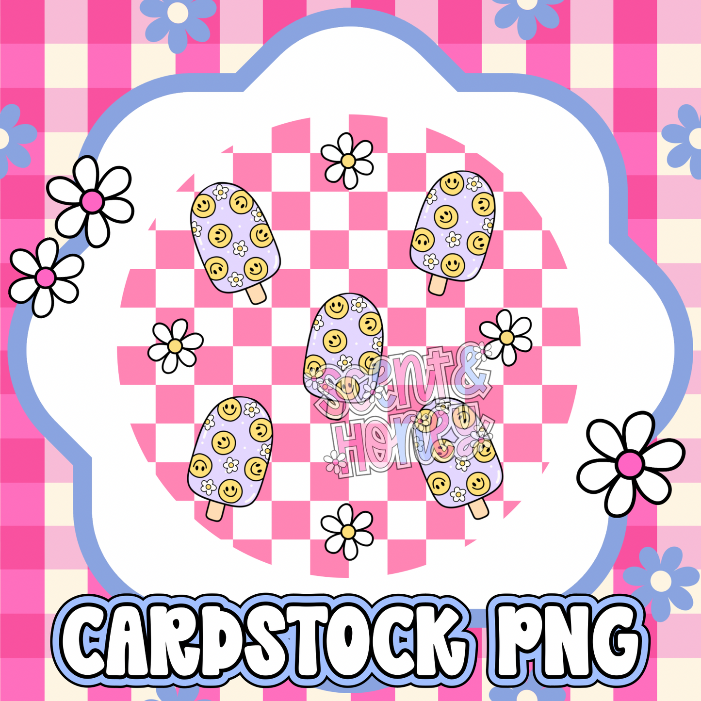 Popsicle Pattern Cardstock PNG