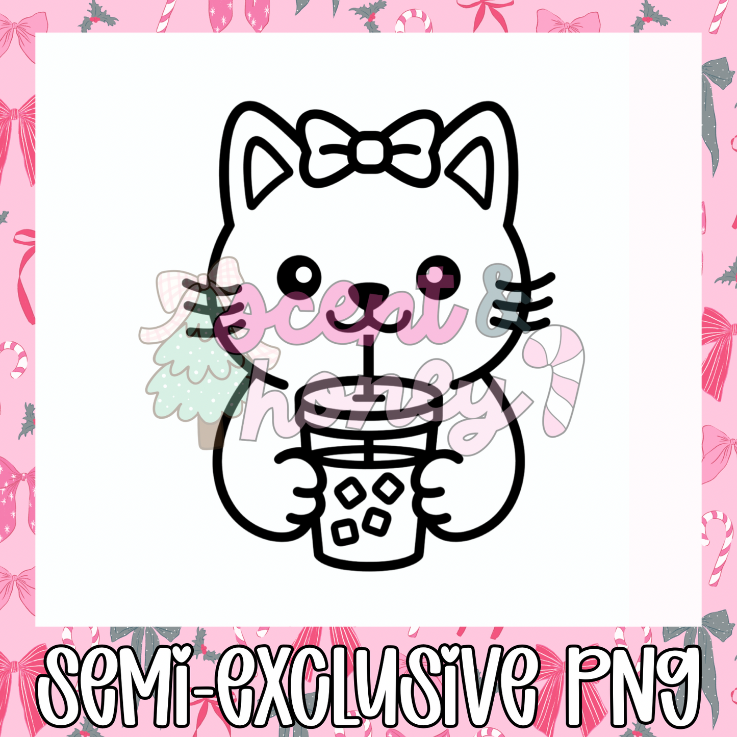 **SEMI-EXCLUSIVE** Cat & Iced Coffee PNG