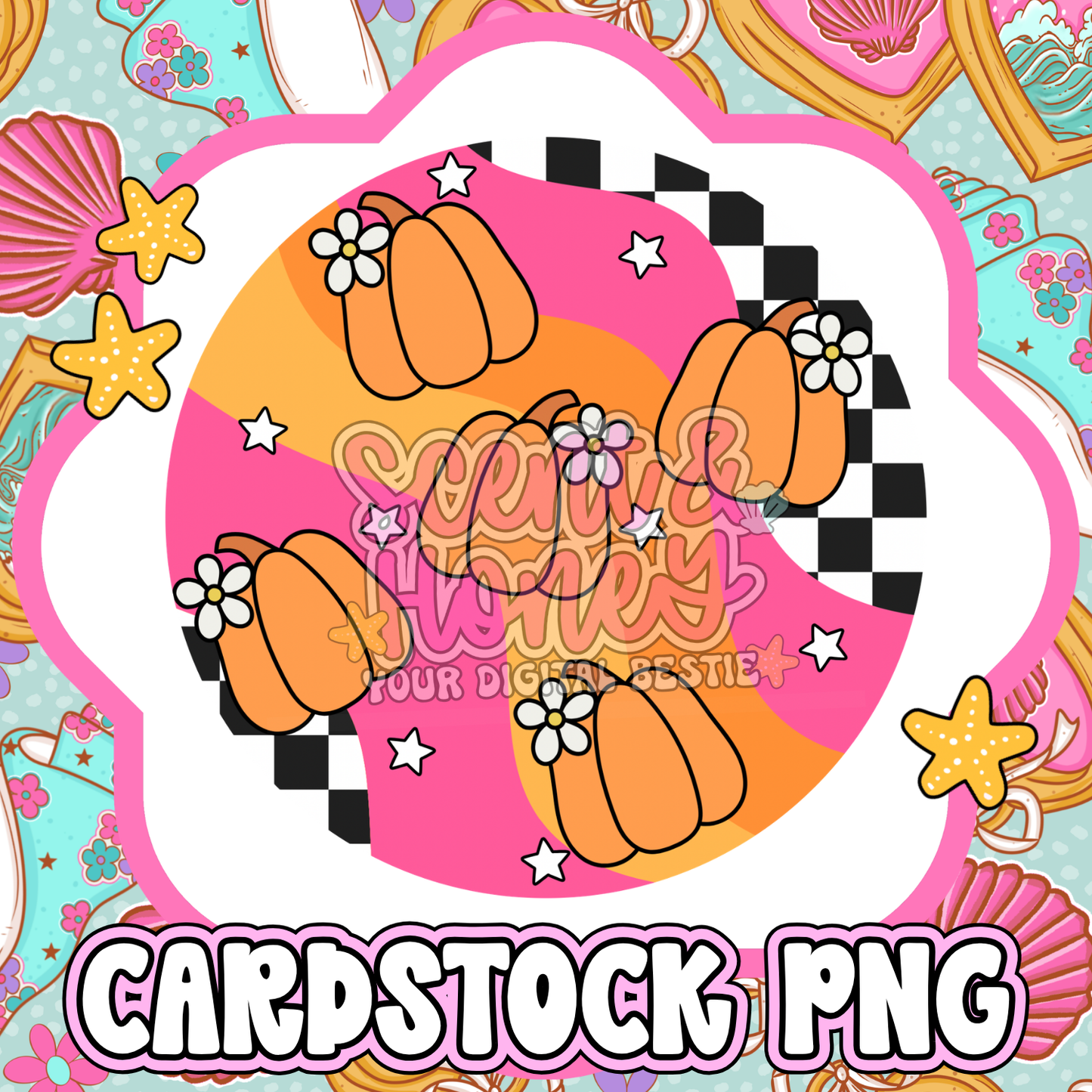 Retro Pumpkins Cardstock PNG