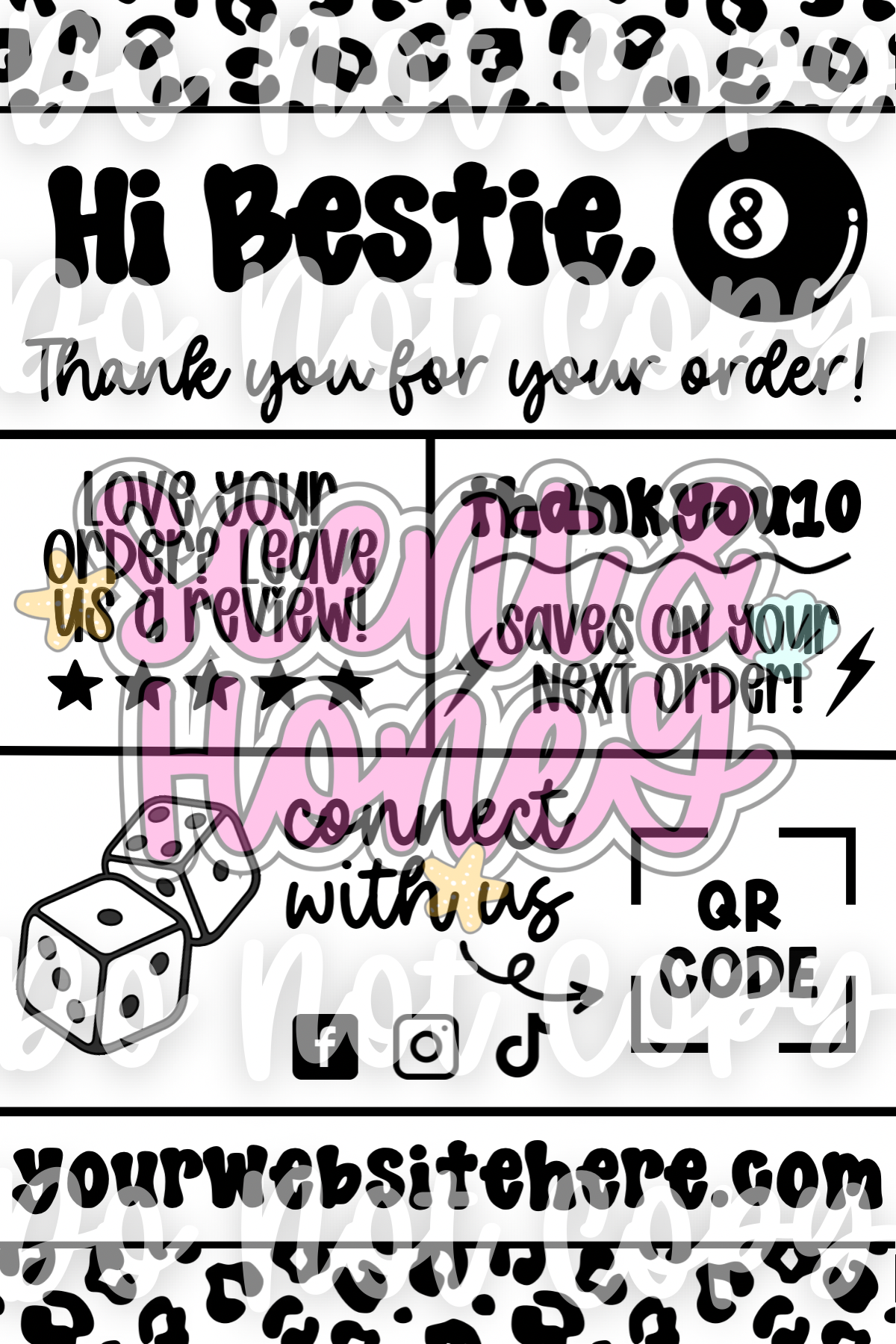 8 Ball Thank You (leopard) - EDITABLE ON CANVA