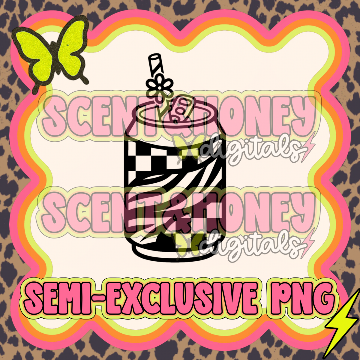 **SEMI-EXCLUSIVE** Zebra & Checkered Soda PNG