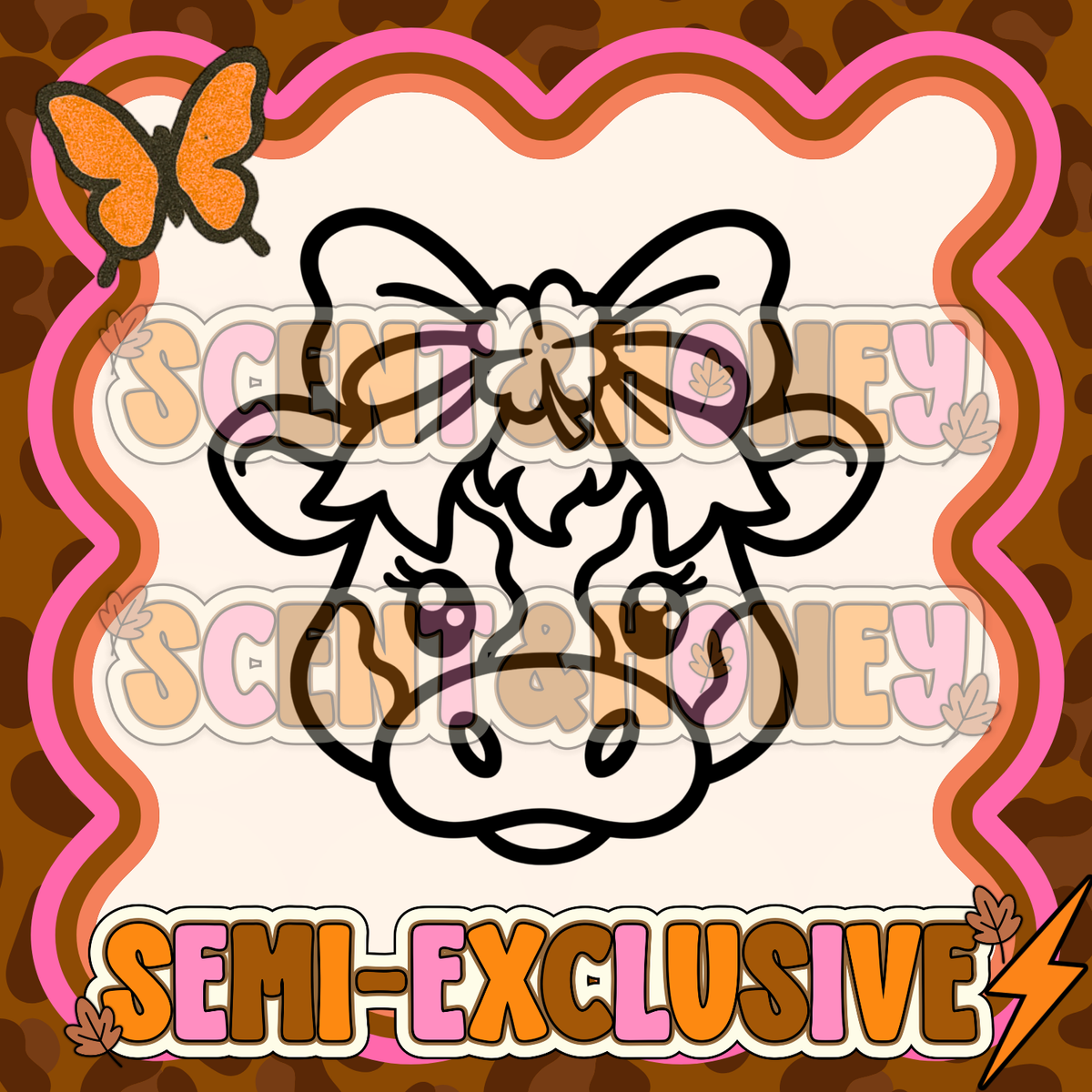 **SEMI-EXCLUSIVE** Cow with Clover Bow PNG