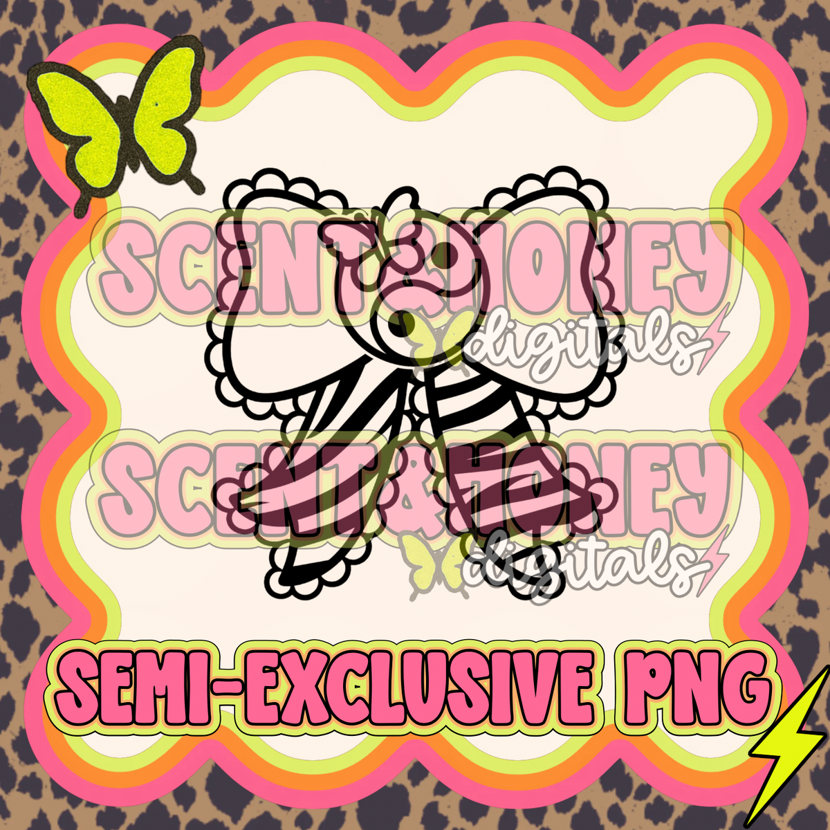 **SEMI-EXCLUSIVE** Zebra Print Yin Yang Bow PNG