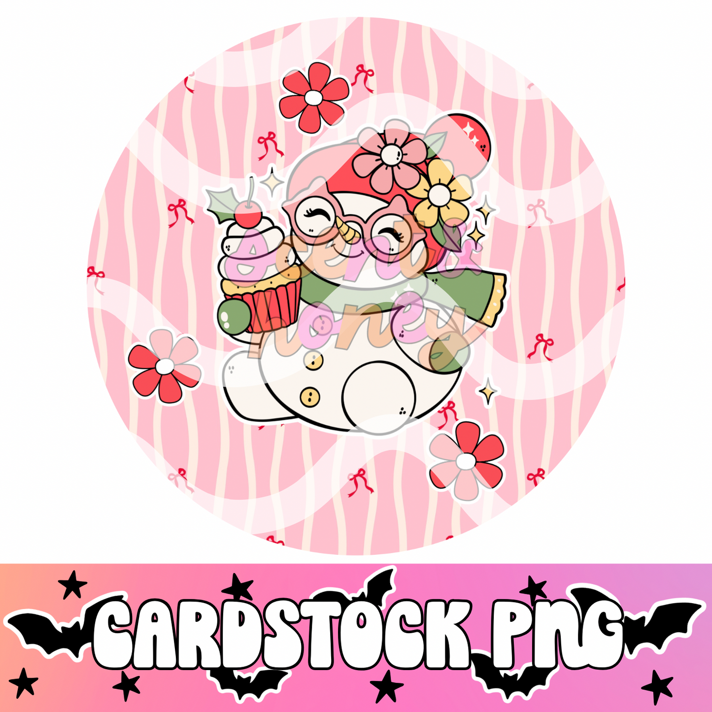 Groovy Snowgirl Cardstock PNG