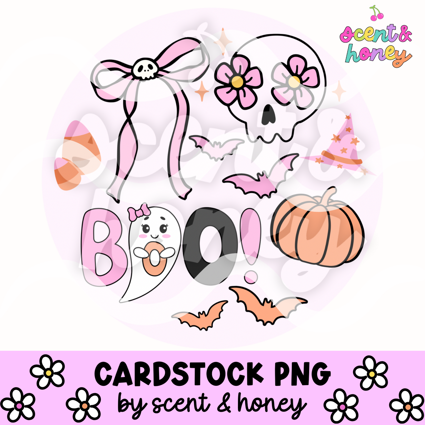 Girly Halloween Cardstock PNG