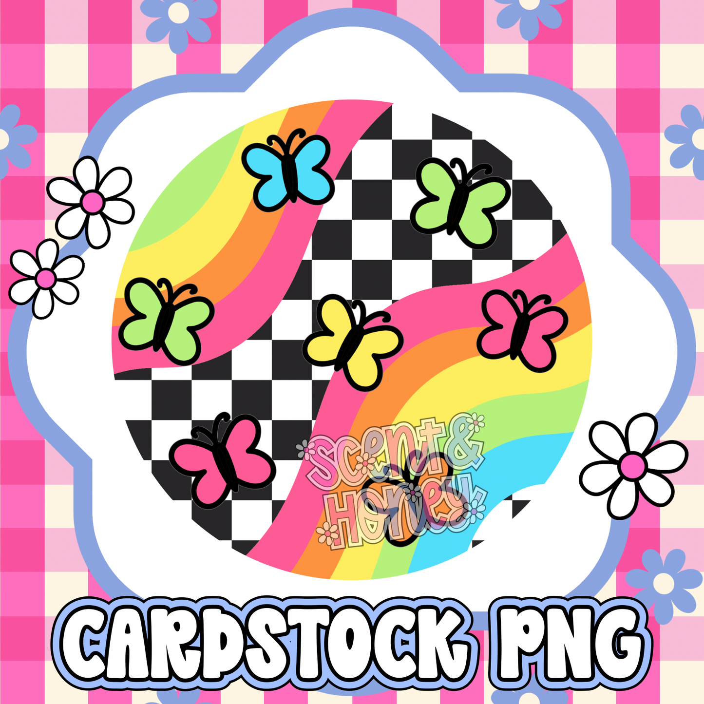Rainbow Butterfly Cardstock PNG