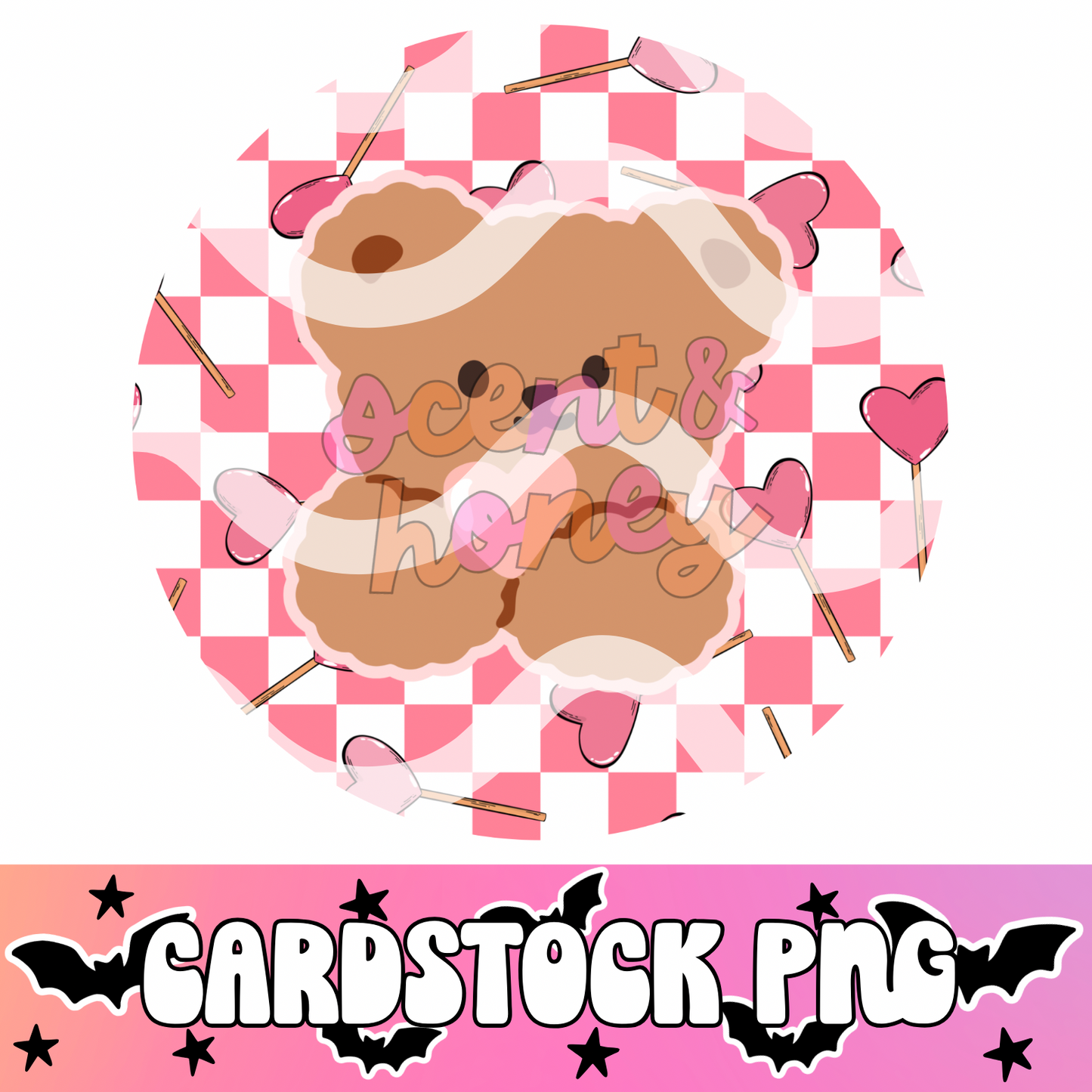 Bear Valentine Cardstock PNG