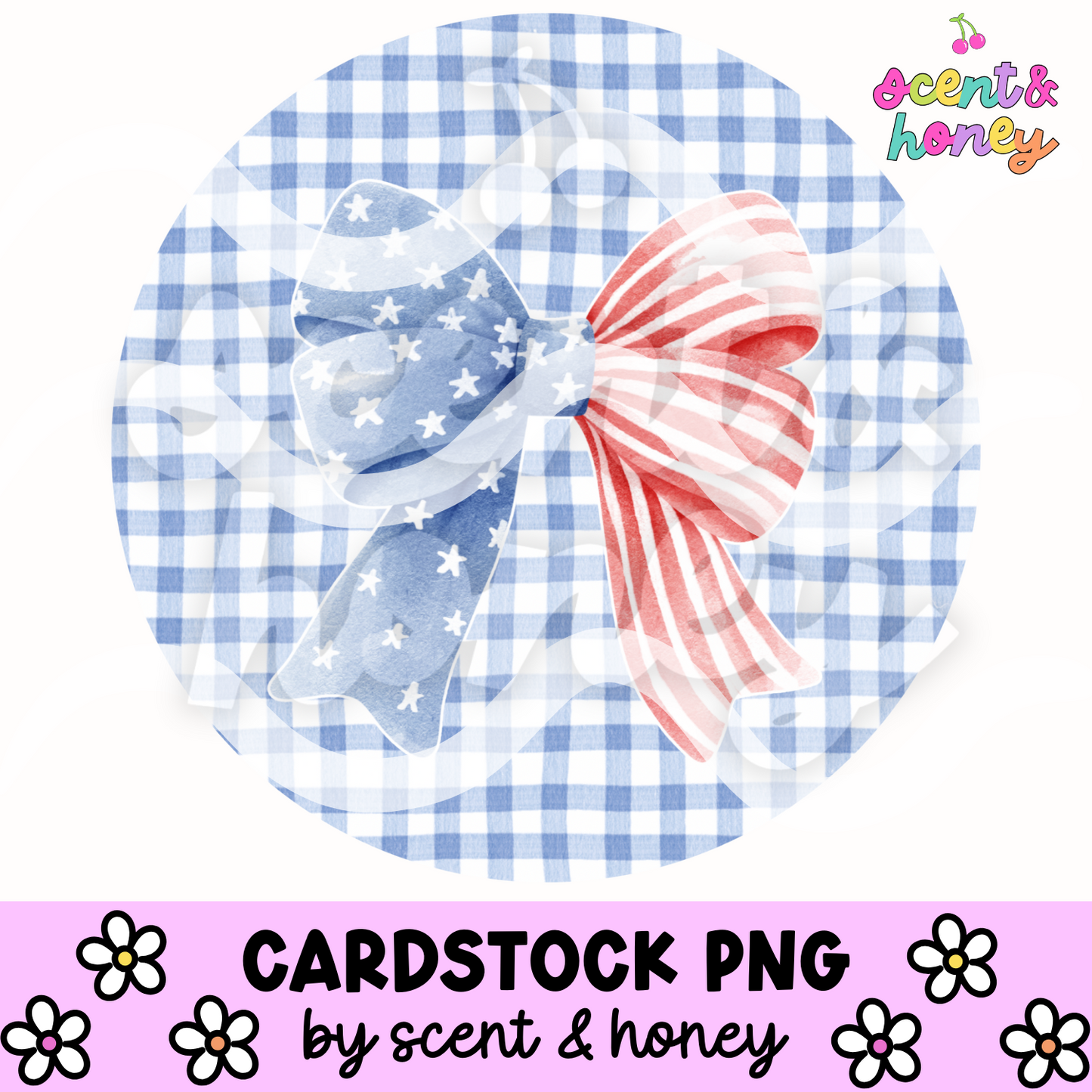 Patriotic Bow Cardstock PNG