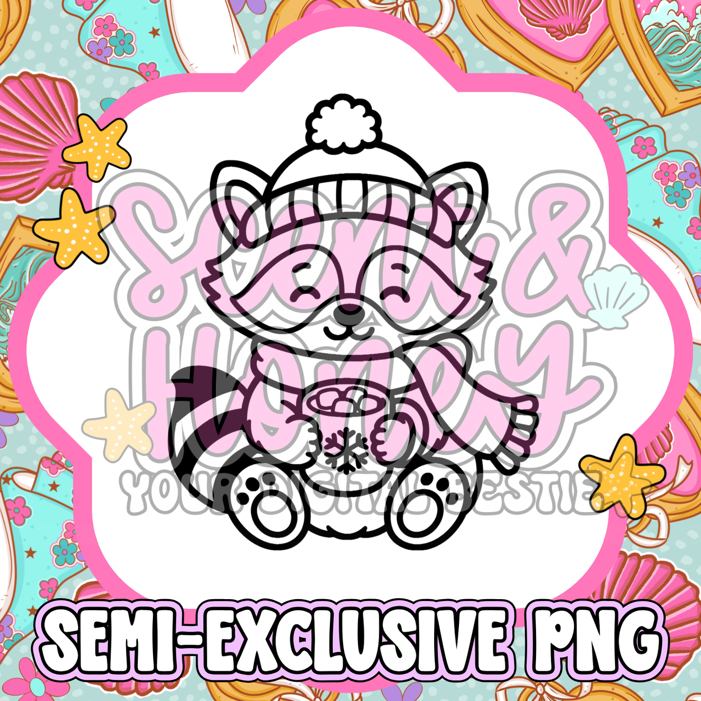 **SEMI-EXCLUSIVE** Hot Cocoa Raccoon PNG