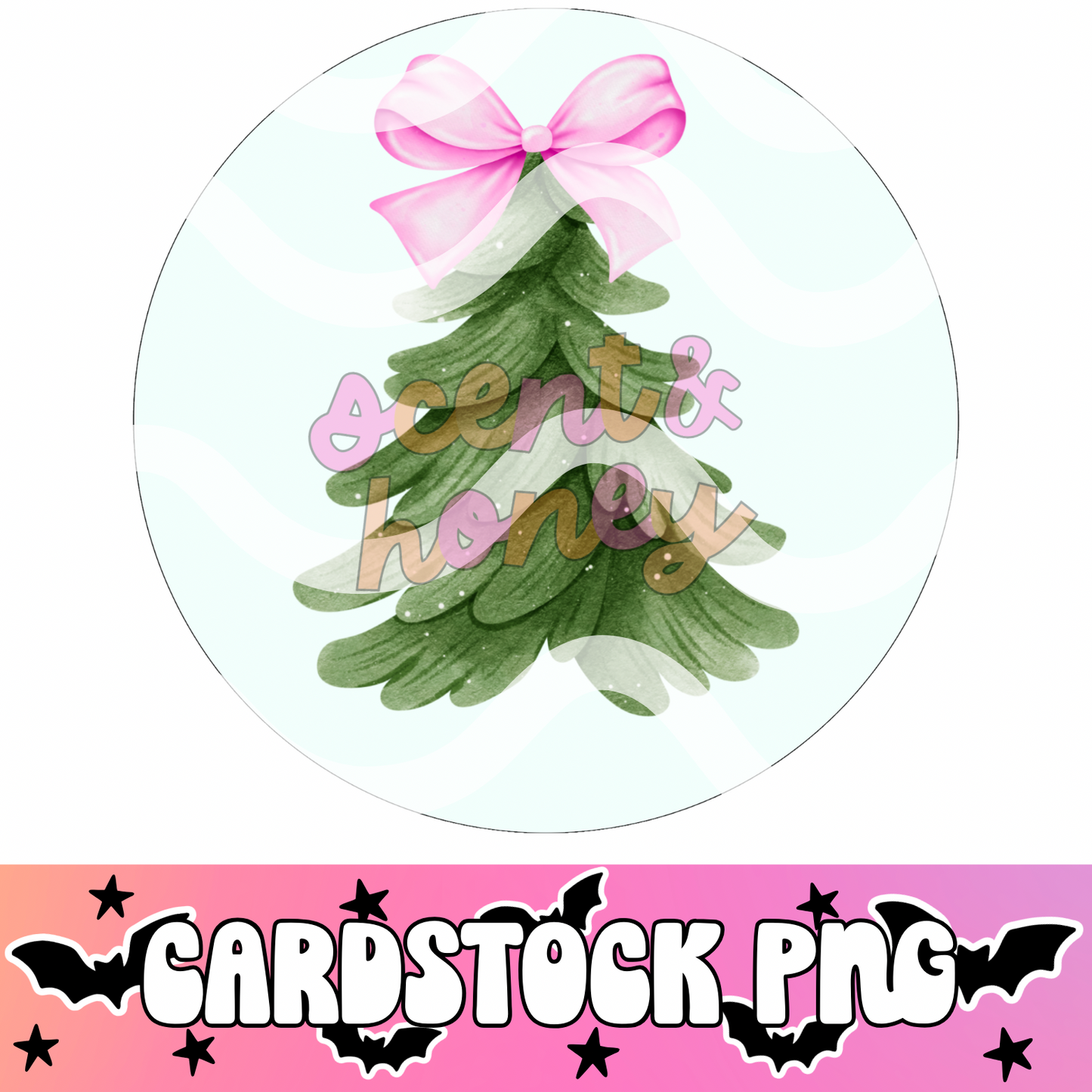 Tree with Bow Cardstock PNG