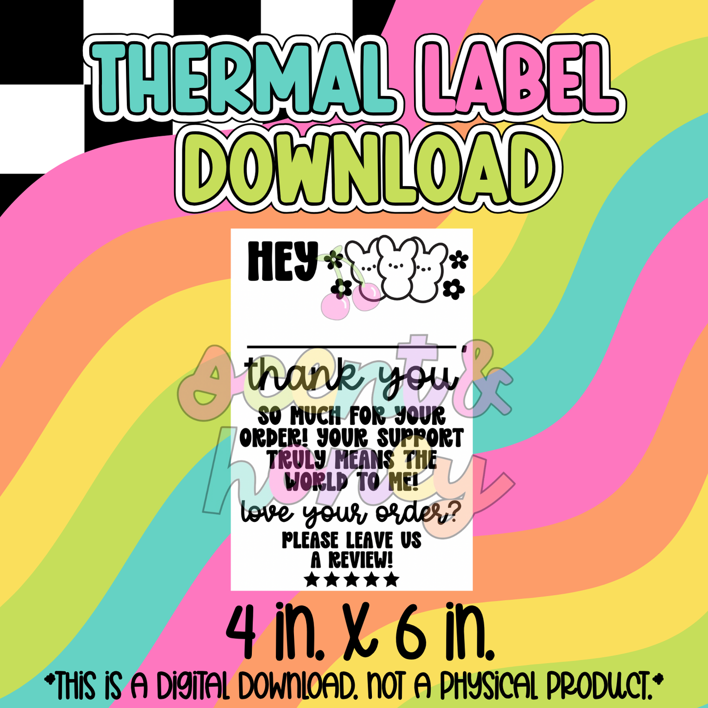 Hey! Peeps (4x6) Thermal Label