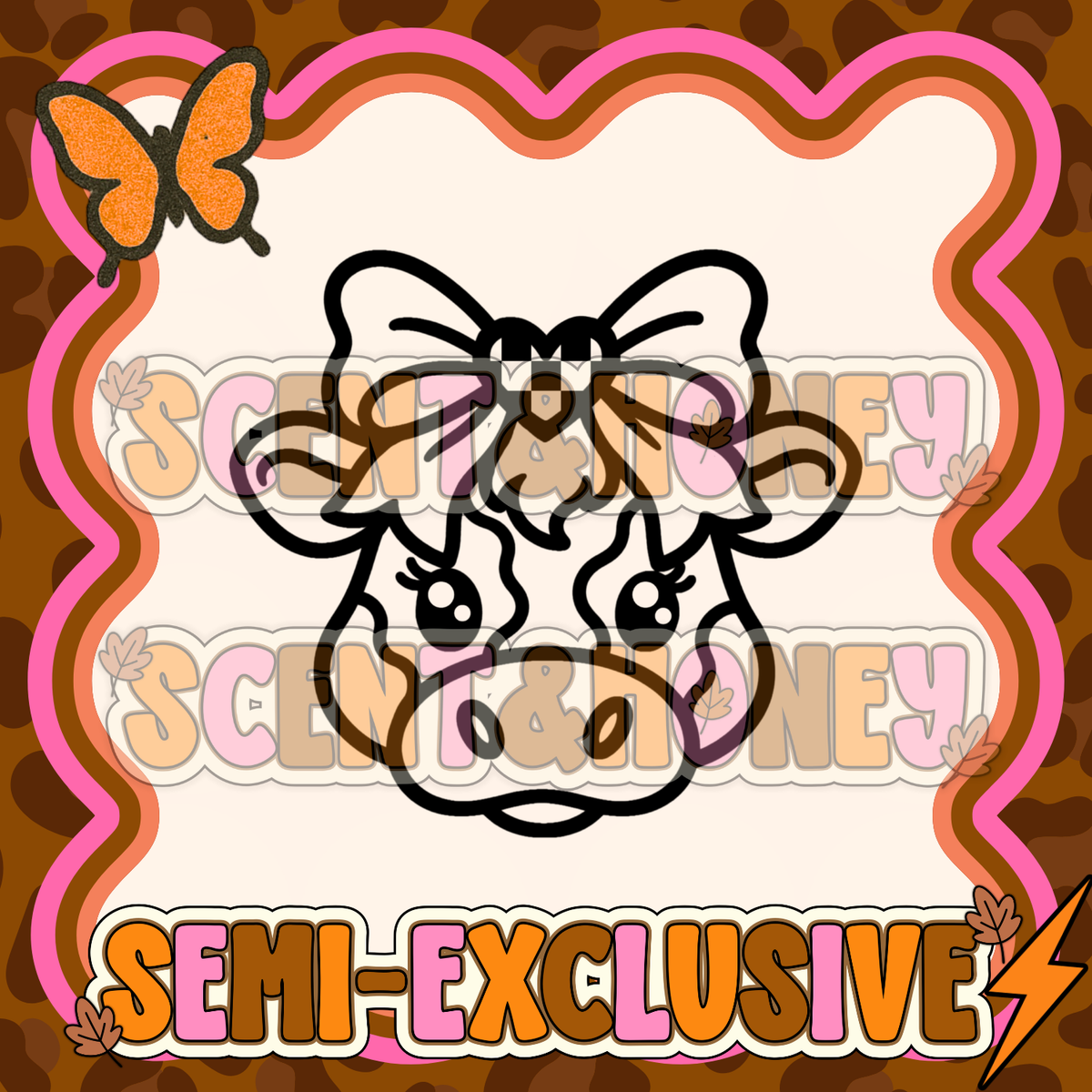 **SEMI-EXCLUSIVE** Cow with Heart Bow PNG