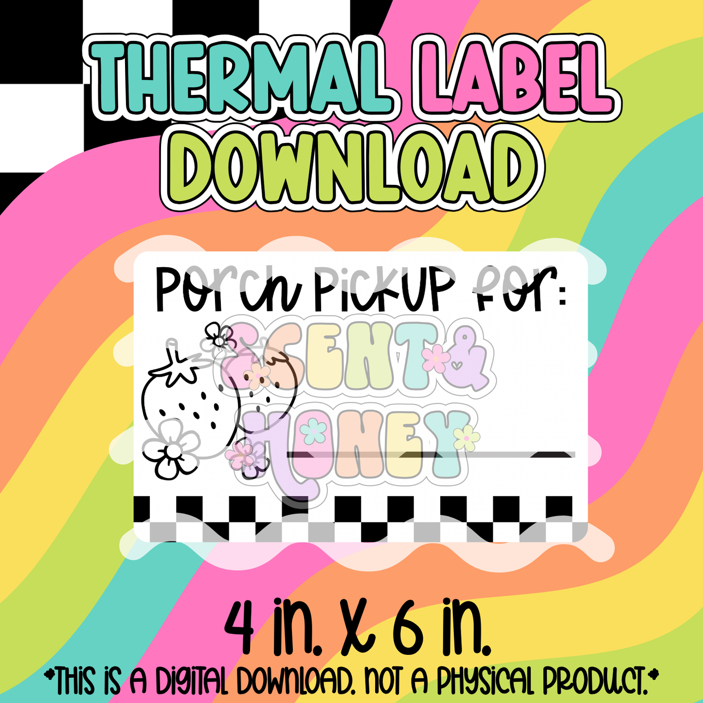Porch Pickup Strawberries (4x6) Thermal Label