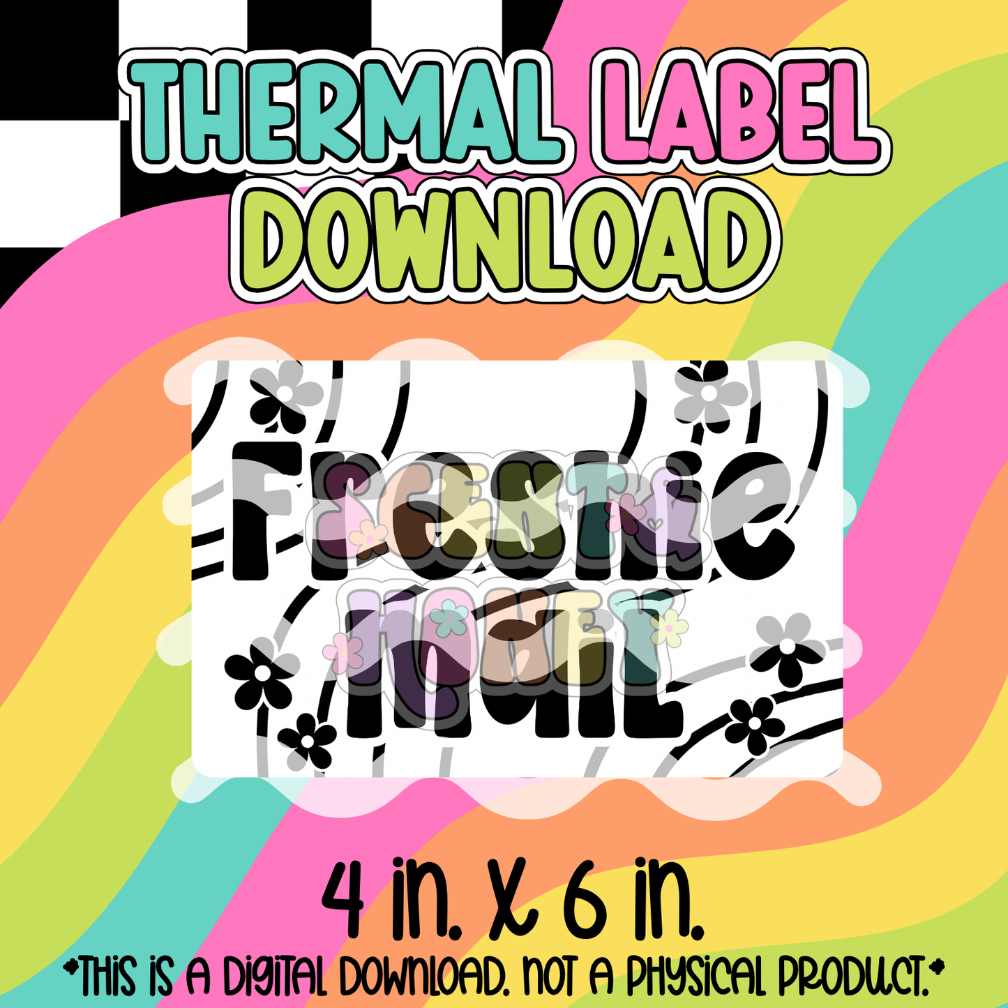 Groovy Freshie Mail (4x6) Thermal Label