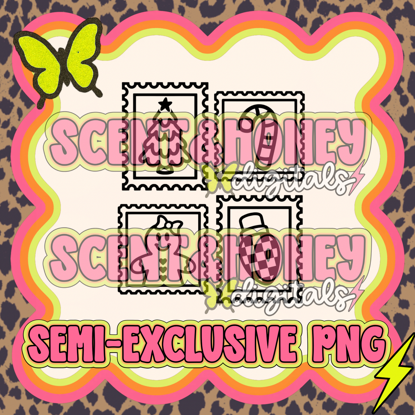 **SEMI-EXCLUSIVE** Christmas Stamp Collage PNG