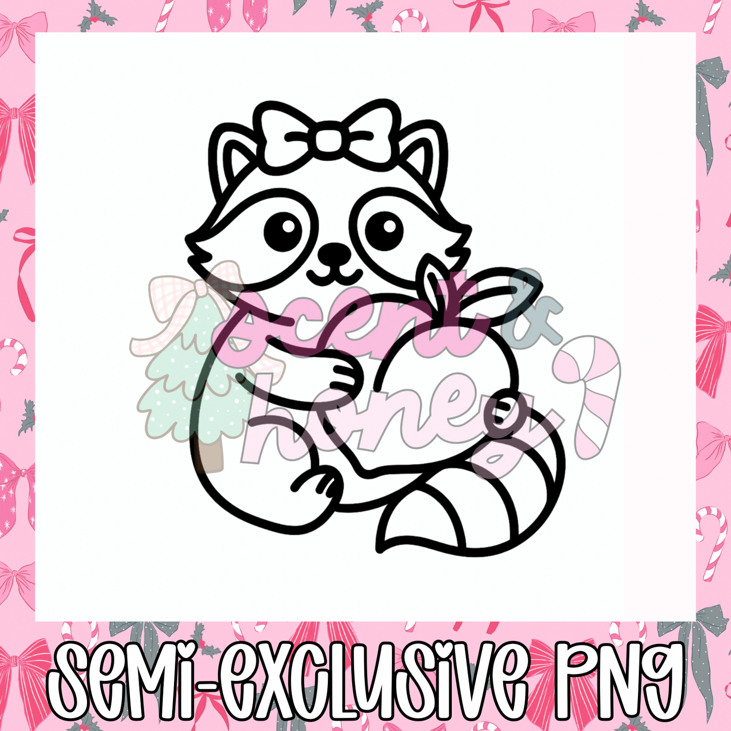**SEMI-EXCLUSIVE** Raccoon with Peach PNG