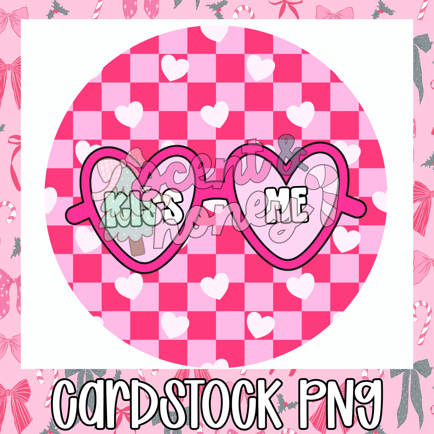 Kiss Me Glasses Cardstock PNG