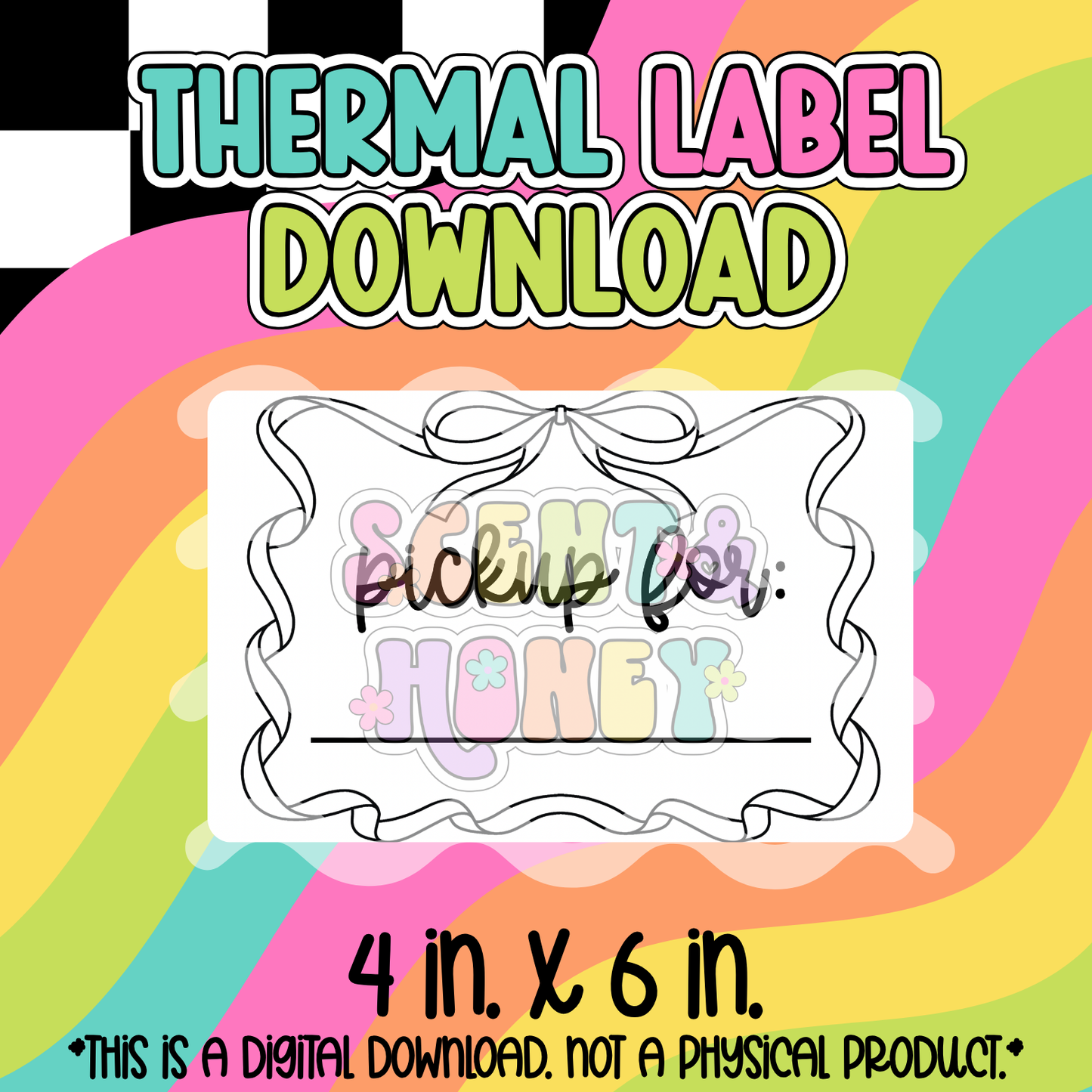 Coquette Frame Pick Up (4x6) Thermal Label