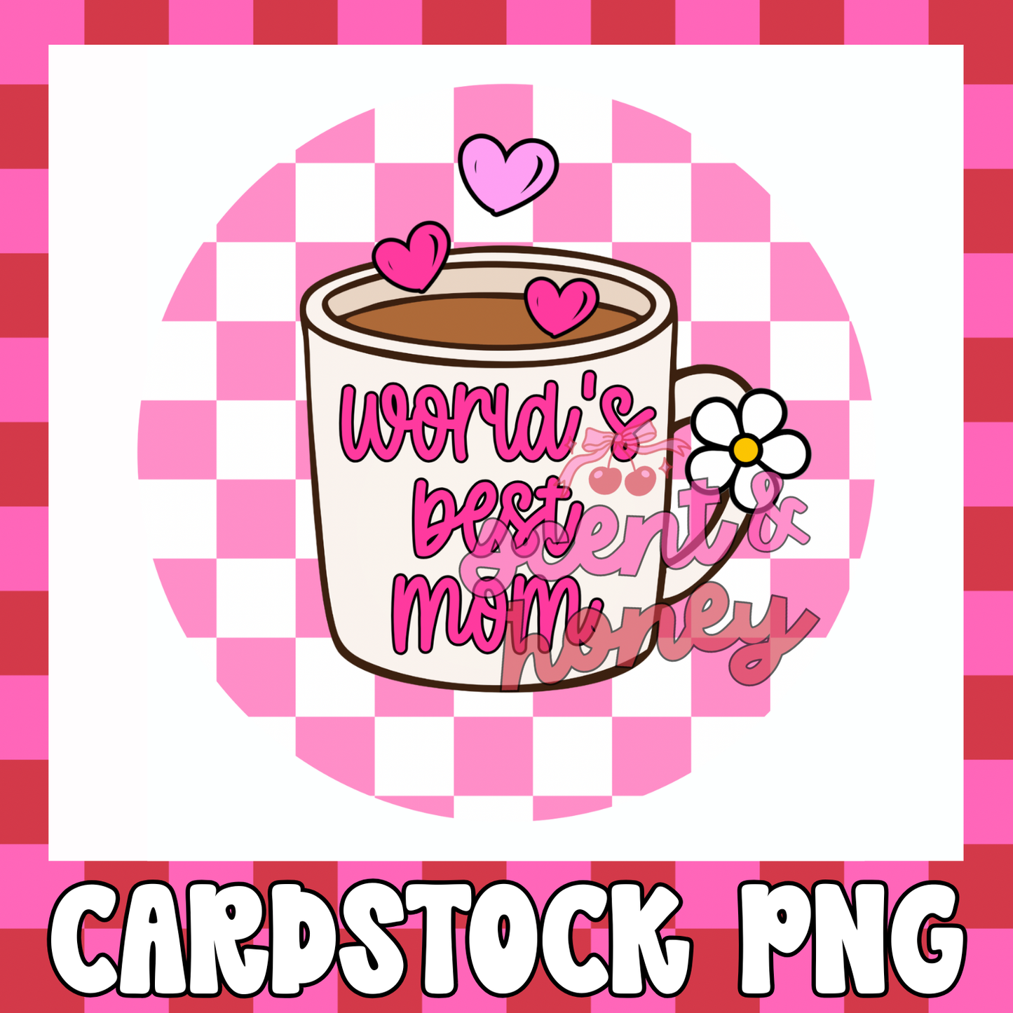 World’s Best Mom (circle) Cardstock PNG