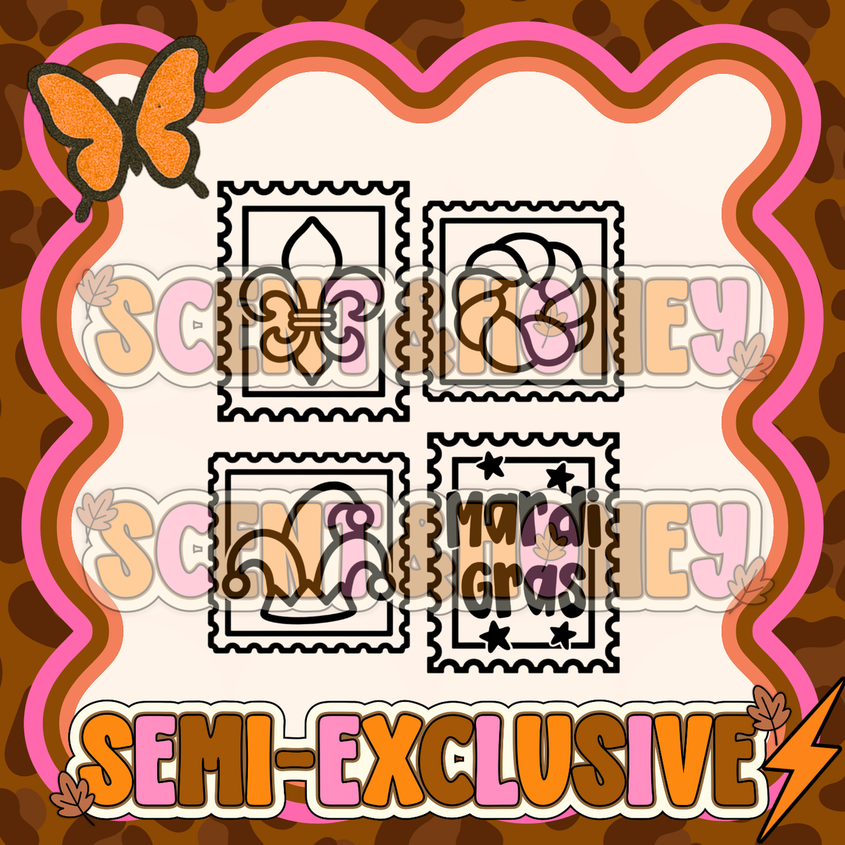 **SEMI-EXCLUSIVE** Mardi Gras Stamp Collage PNG