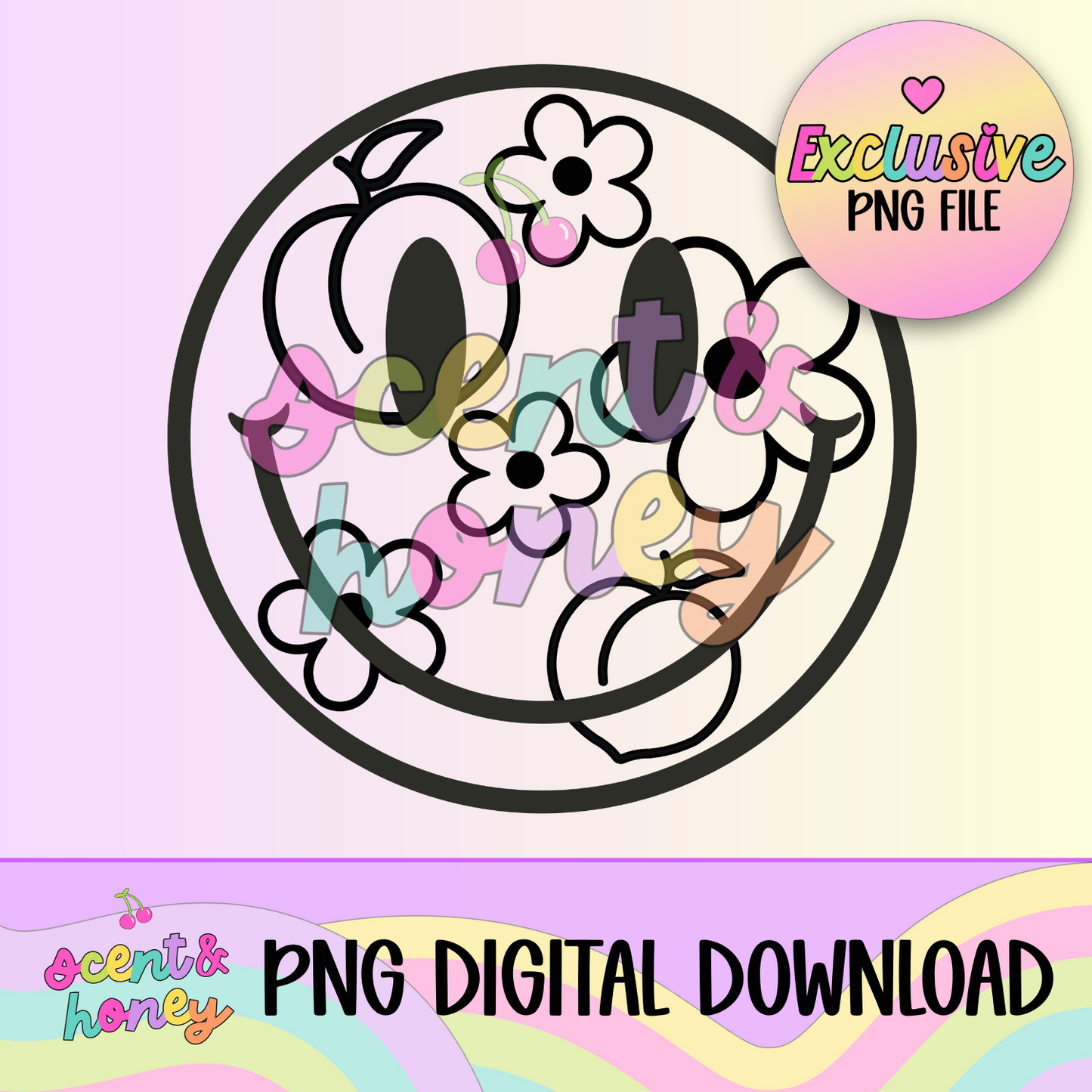 **SEMI-EXCLUSIVE** Happy Peach Flower Face PNG Download