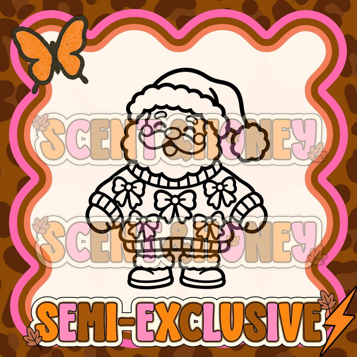 **SEMI-EXCLUSIVE** Santa with Bow Sweater PNG