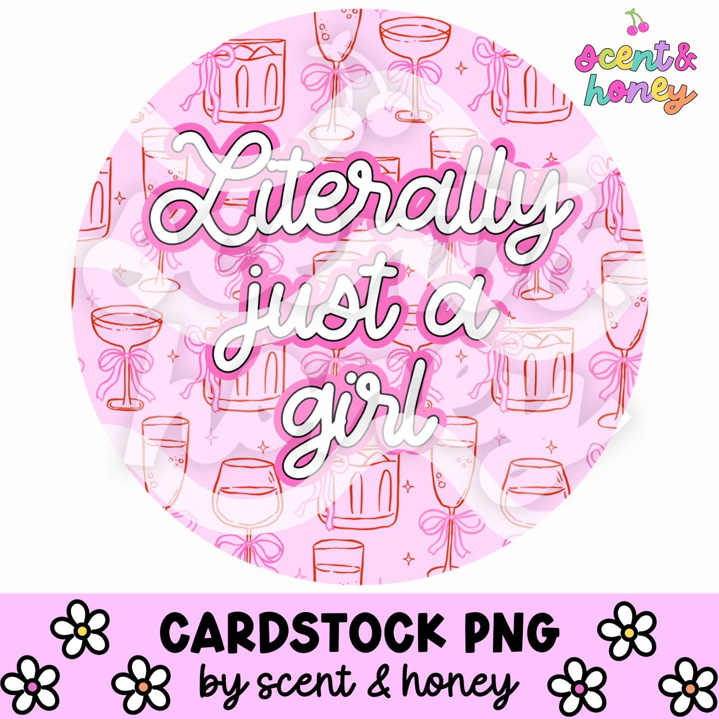 Literally Just A Girl Cardstock PNG