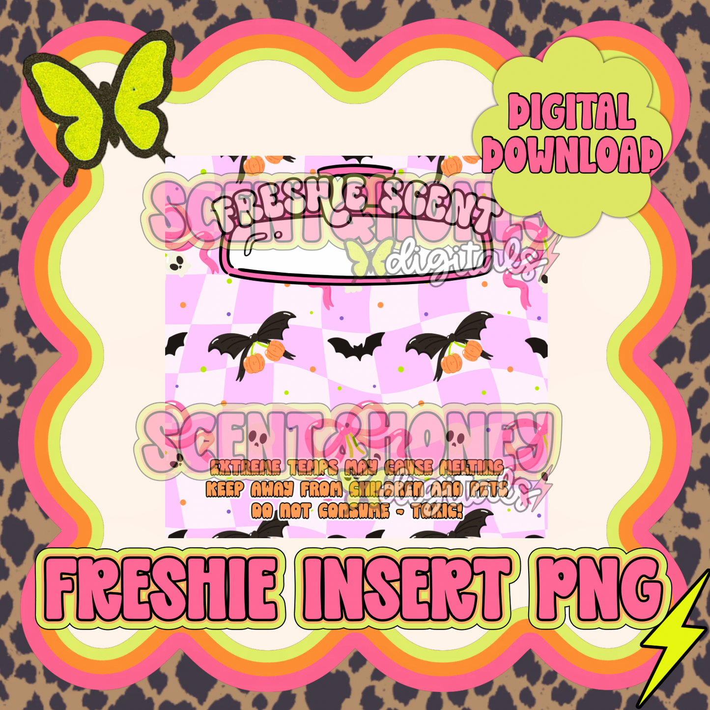 Pastel Checkered Halloween Freshie Insert