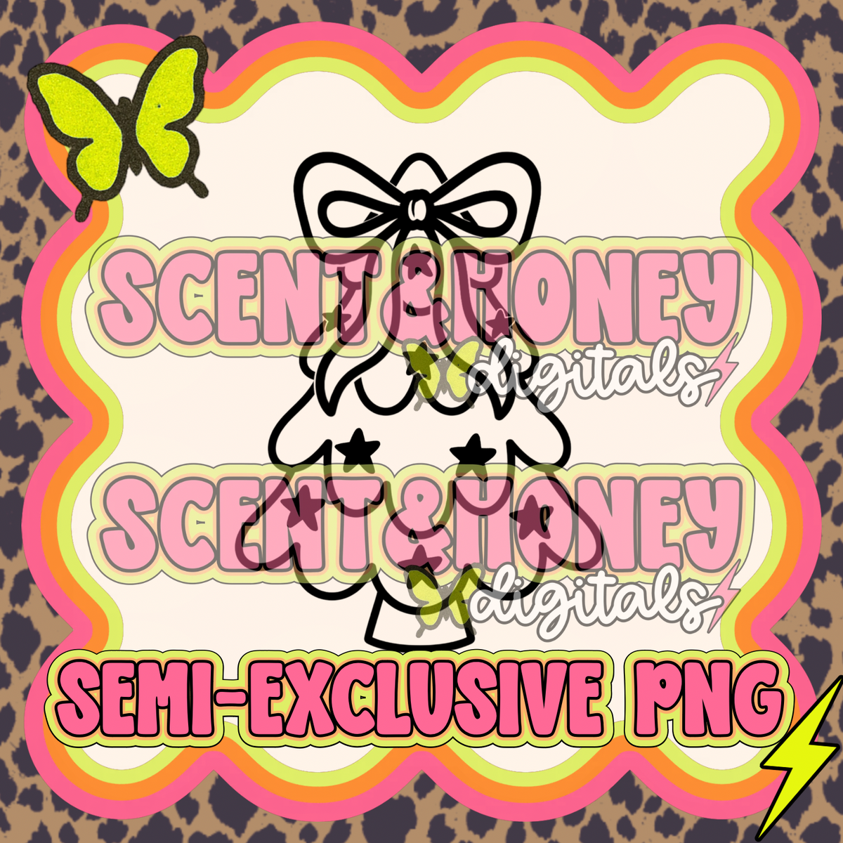 **SEMI-EXCLUSIVE** Star Christmas Tree with Bow PNG