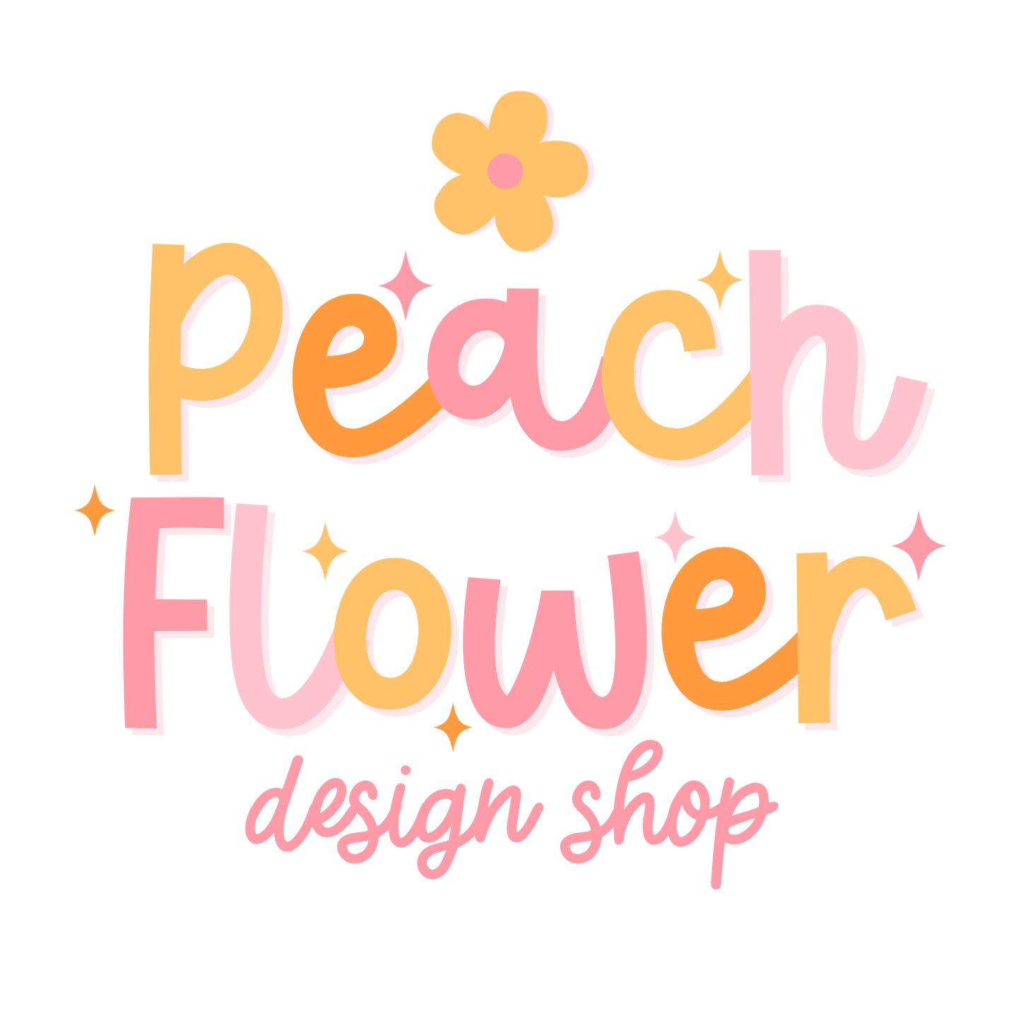 Pre-Made Logo + Watermark (Peach Flower Version)