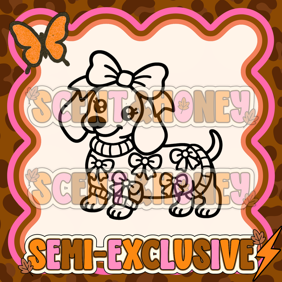 **SEMI-EXCLUSIVE** Bow Sweater Wiener Dog PNG