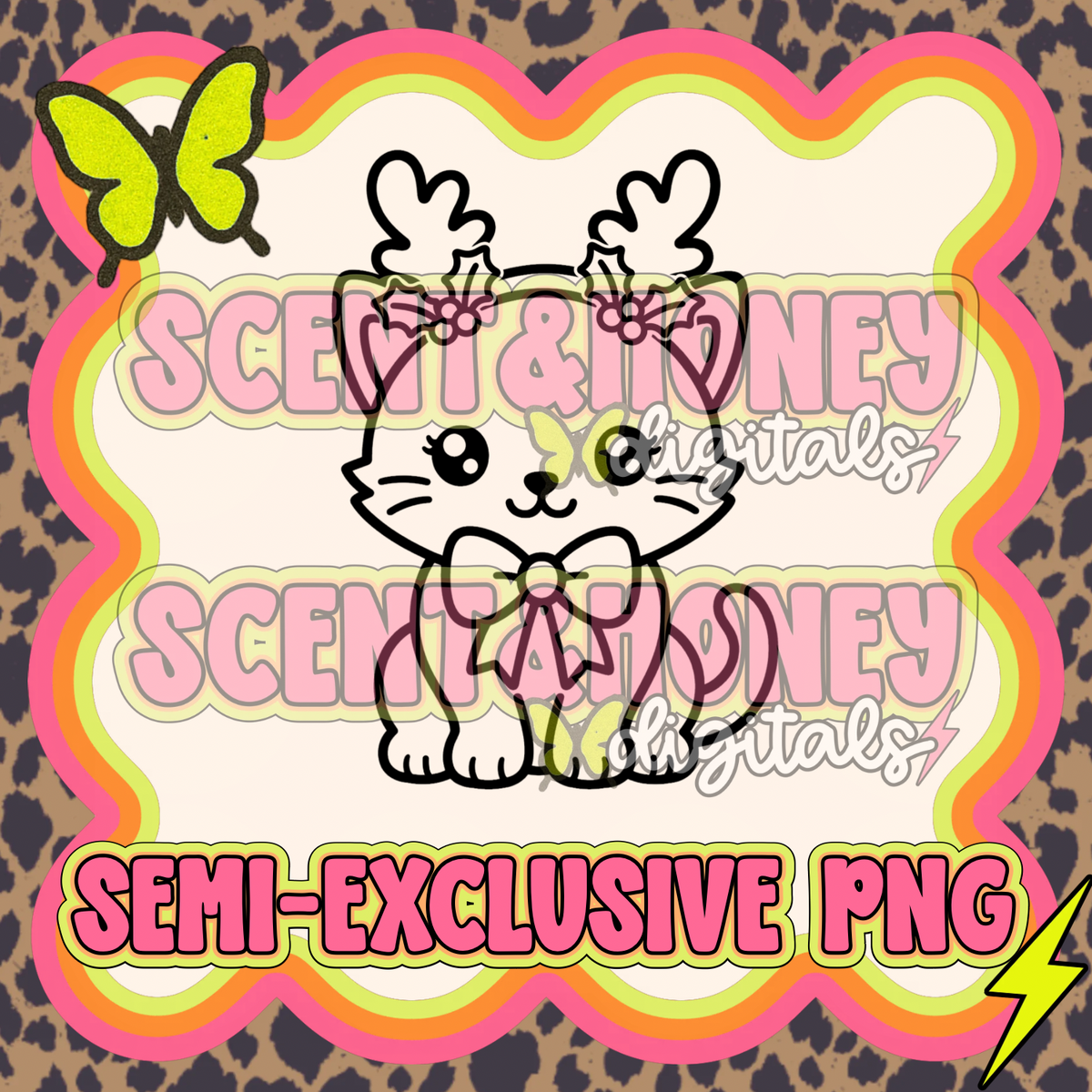 **SEMI-EXCLUSIVE** Reindeer Cat PNG