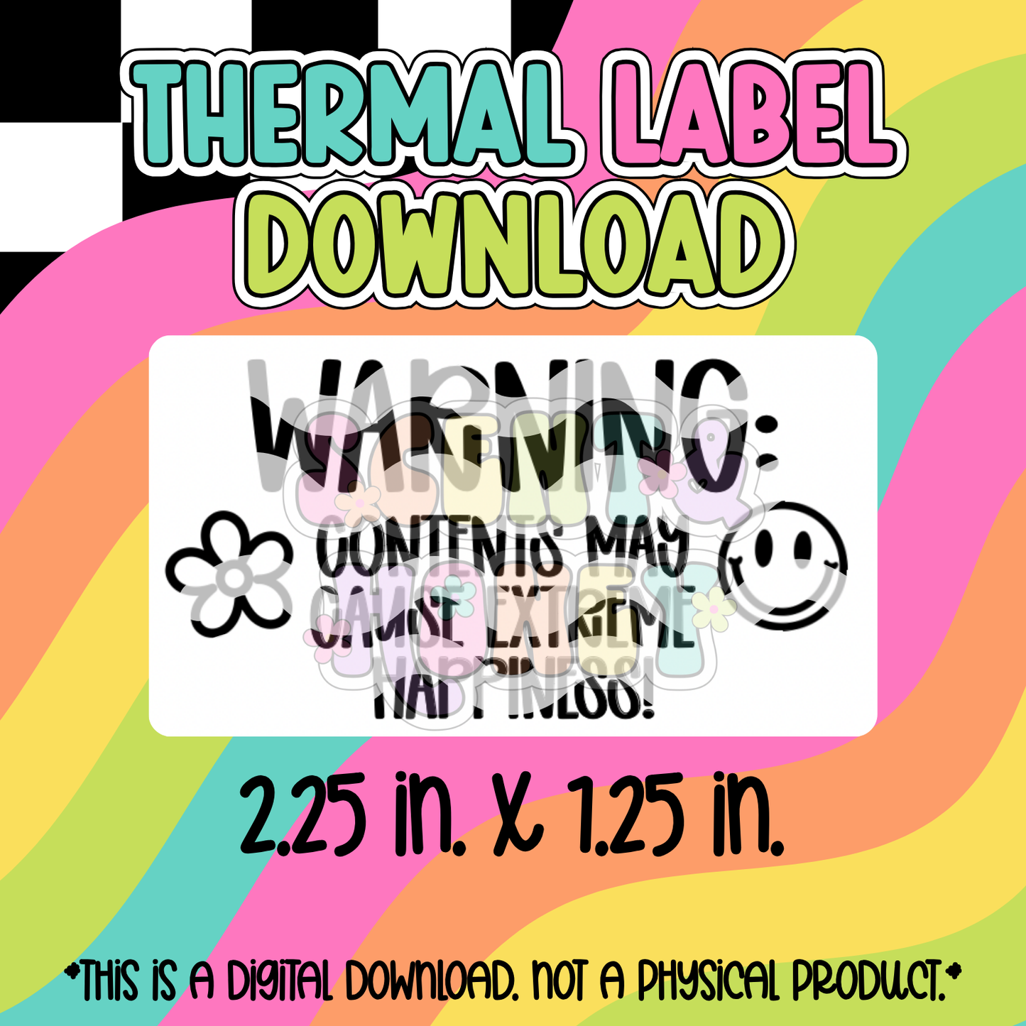 Warning Thermal Label