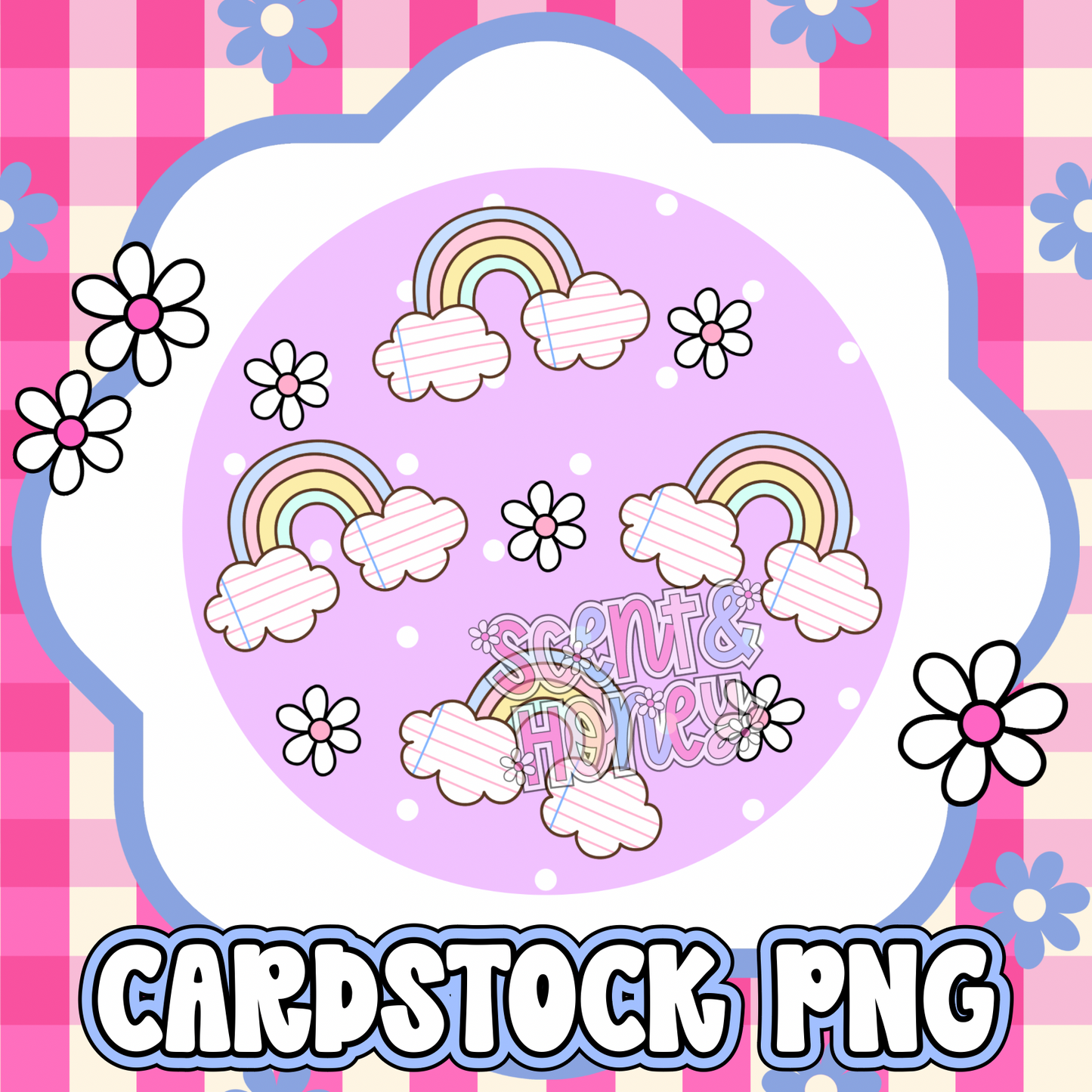 Teacher Rainbow Pattern Cardstock PNG