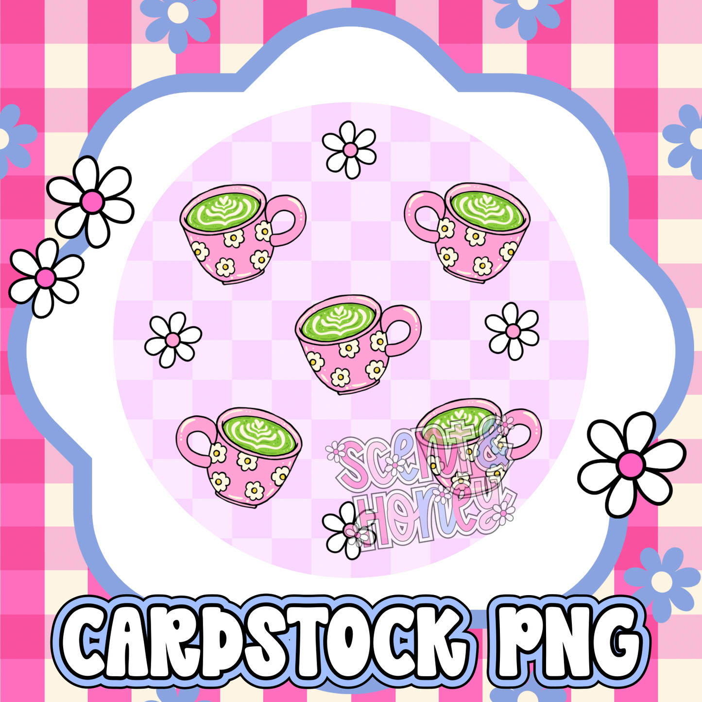 Matcha Pattern Cardstock PNG