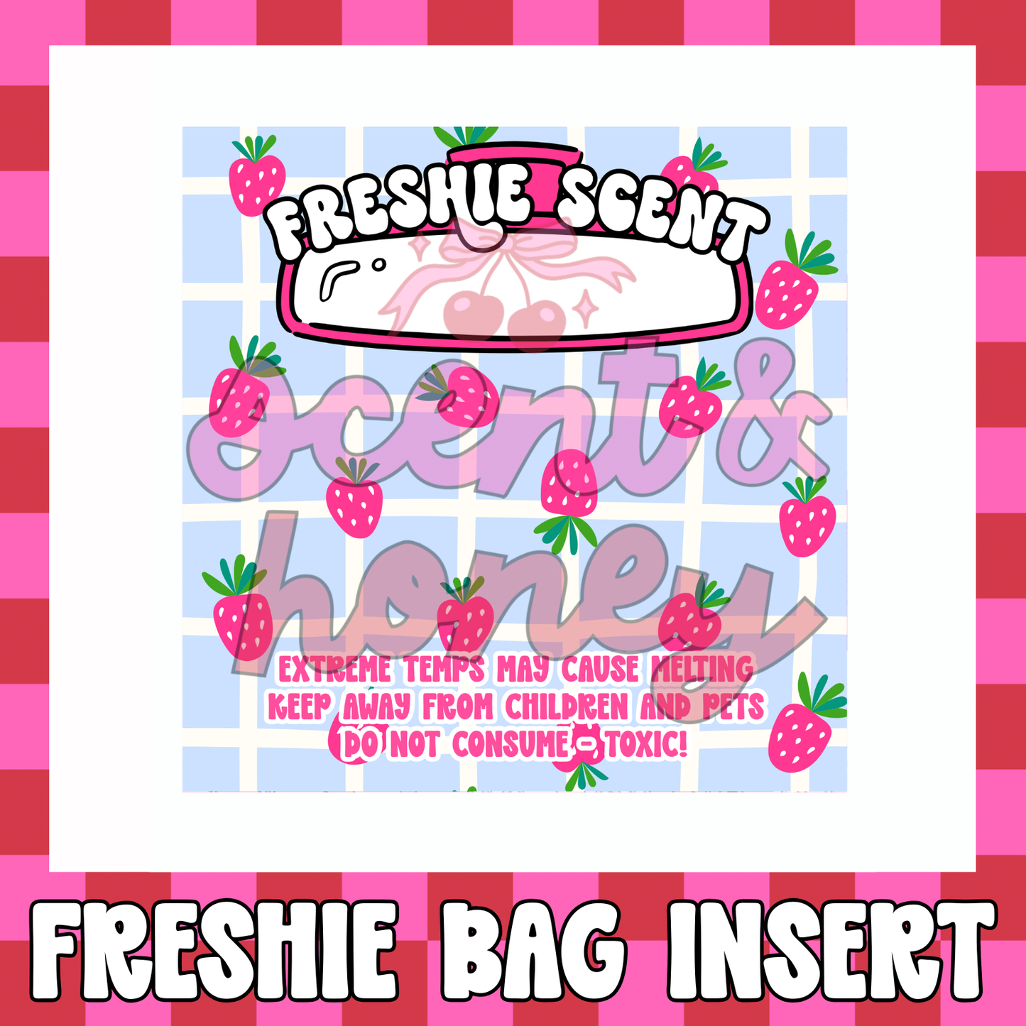 Strawberries & Baby Blue Freshie Insert