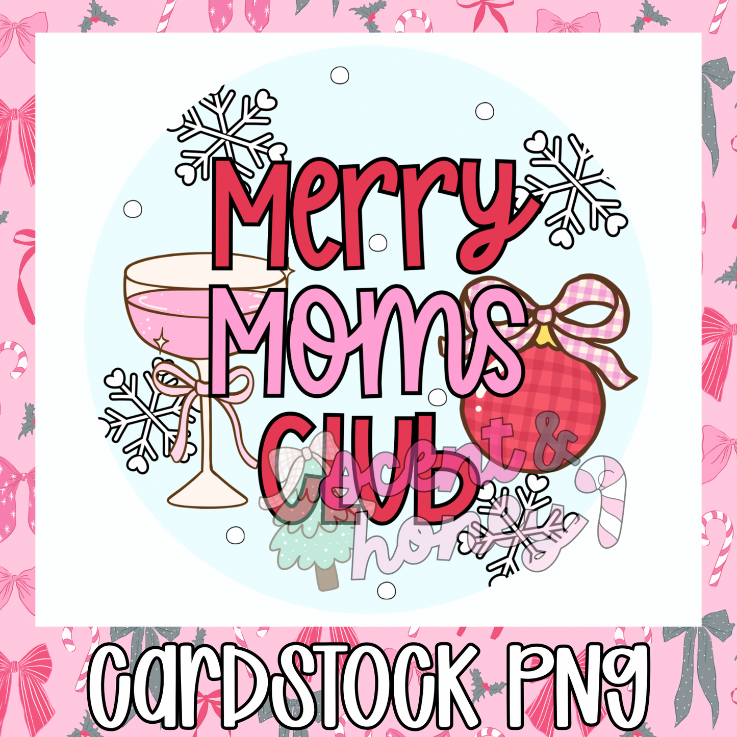 Merry Moms Club Cardstock PNG