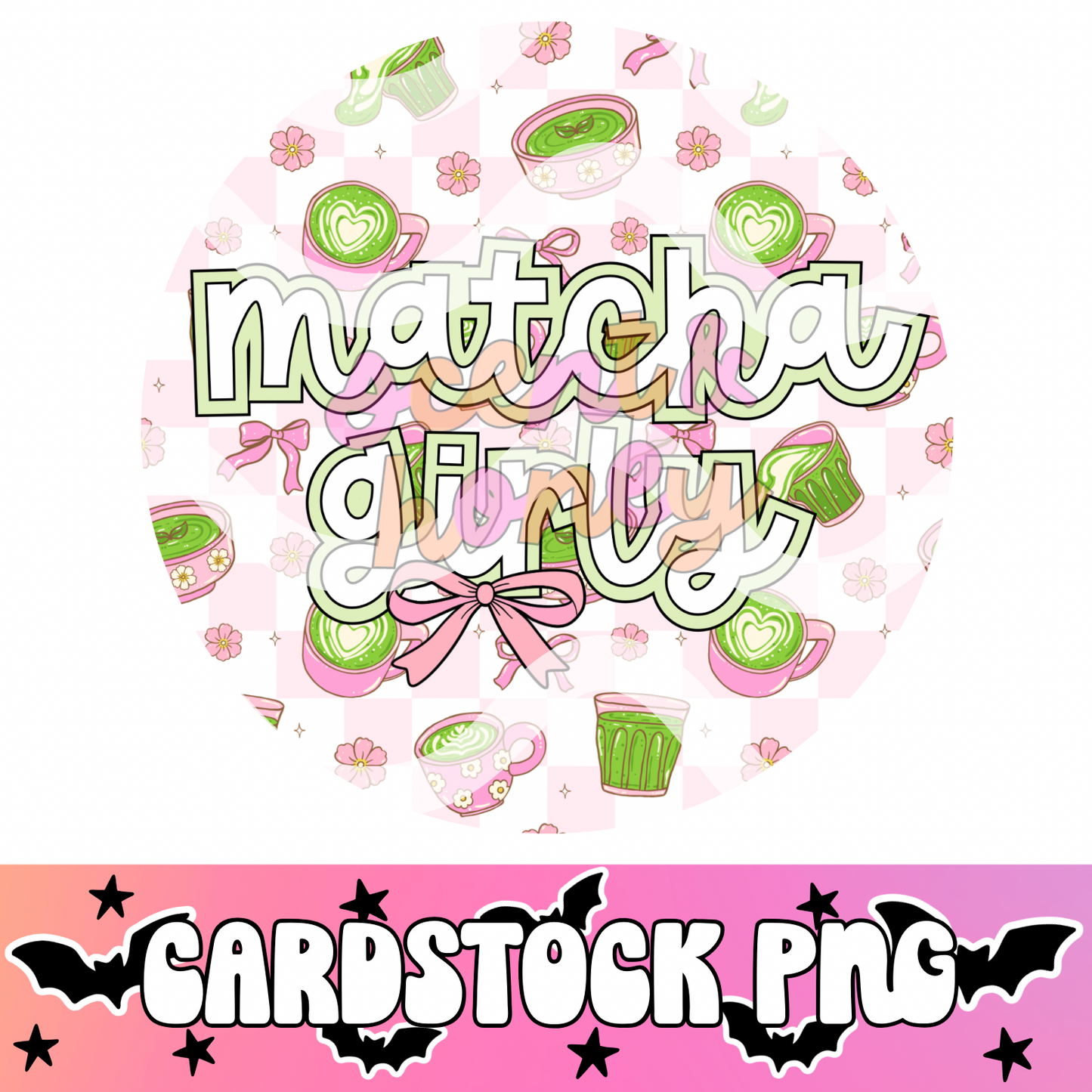 Matcha Girly Cardstock PNG